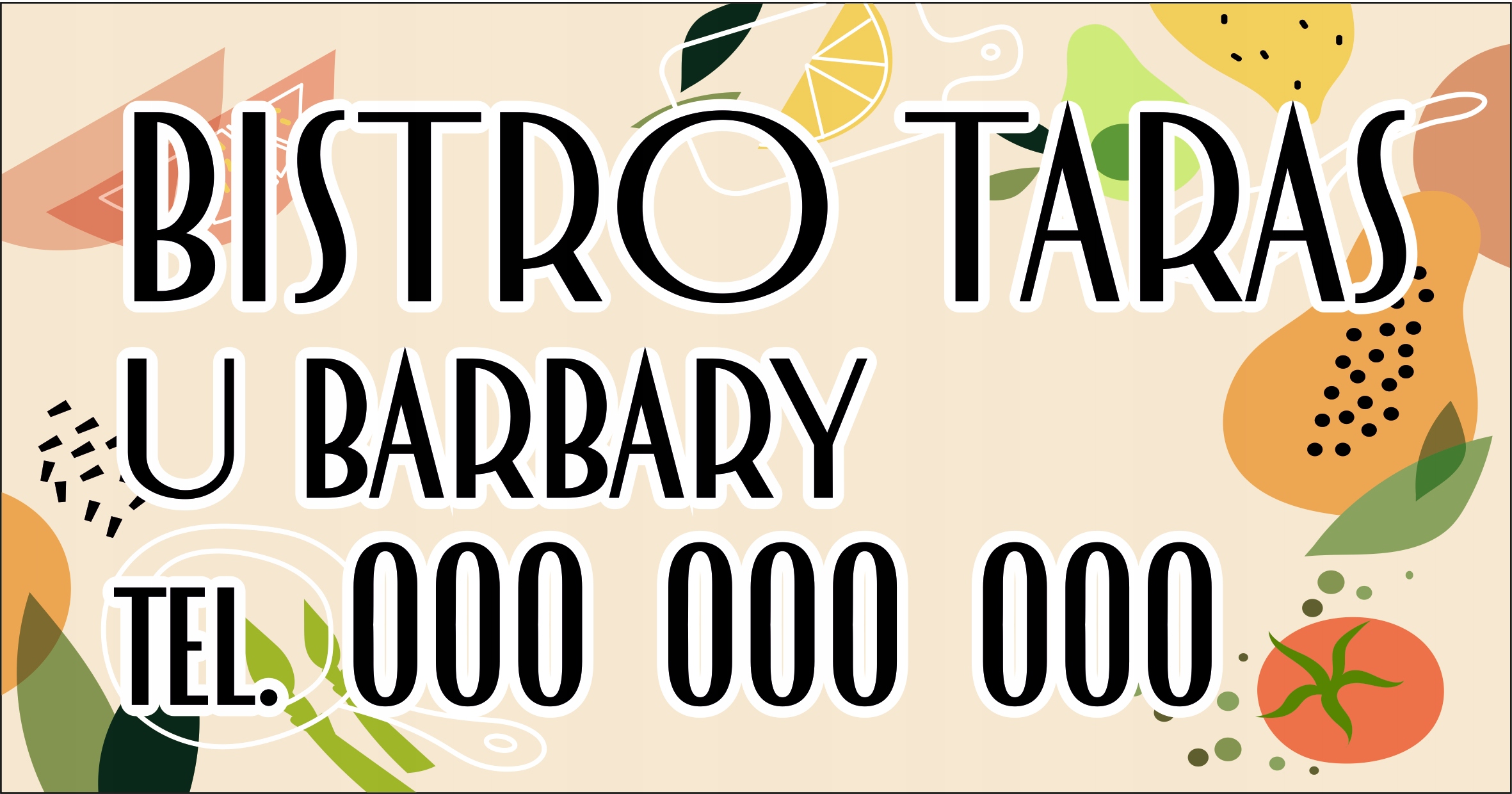 BANER REKLAMOWY projekt 130x70 BISTRO RESTAURACJA