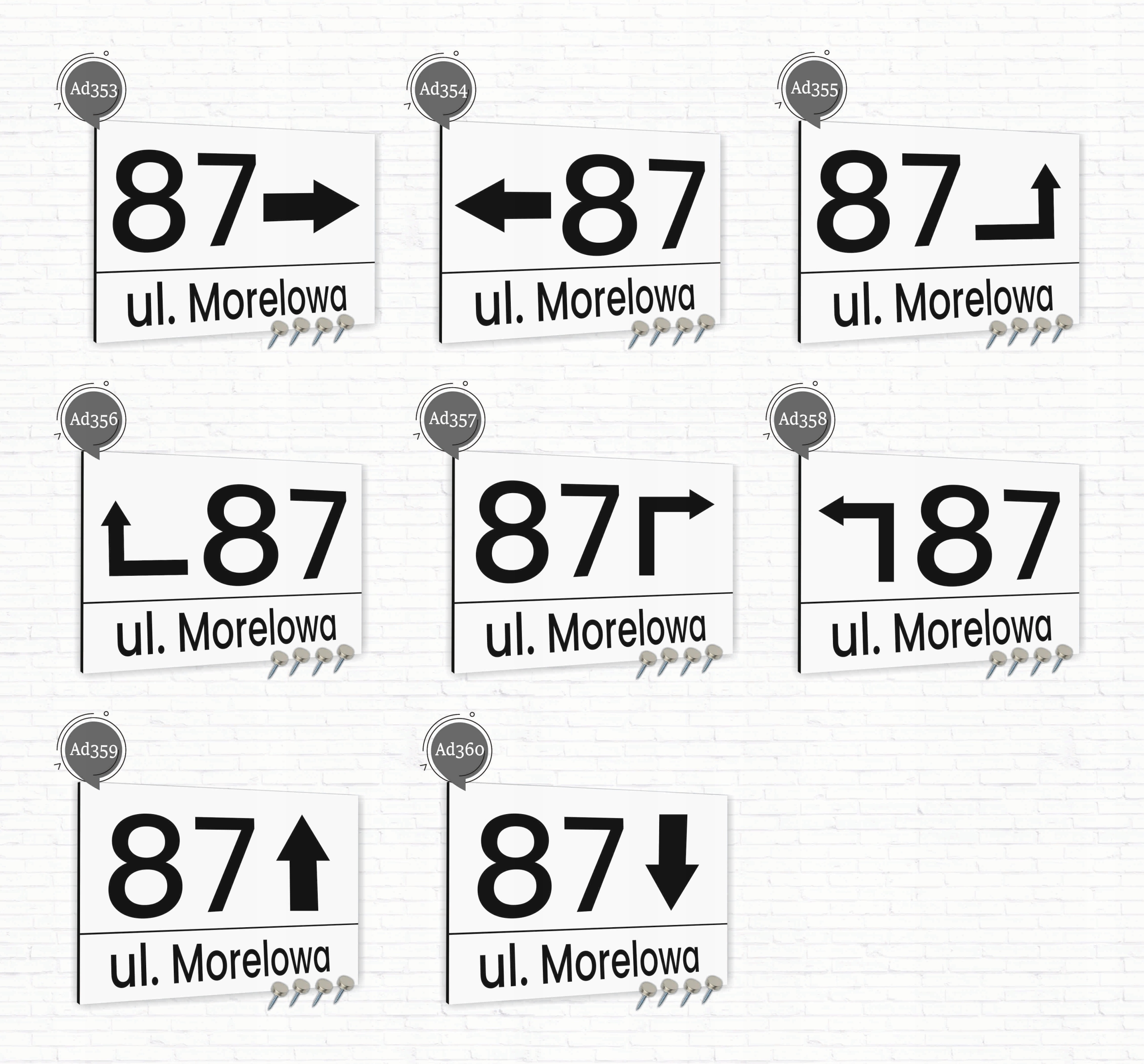 Tabliczka adresowa Aluminiowa Tablica numer domu Biała 40x30 Dowolny Napis