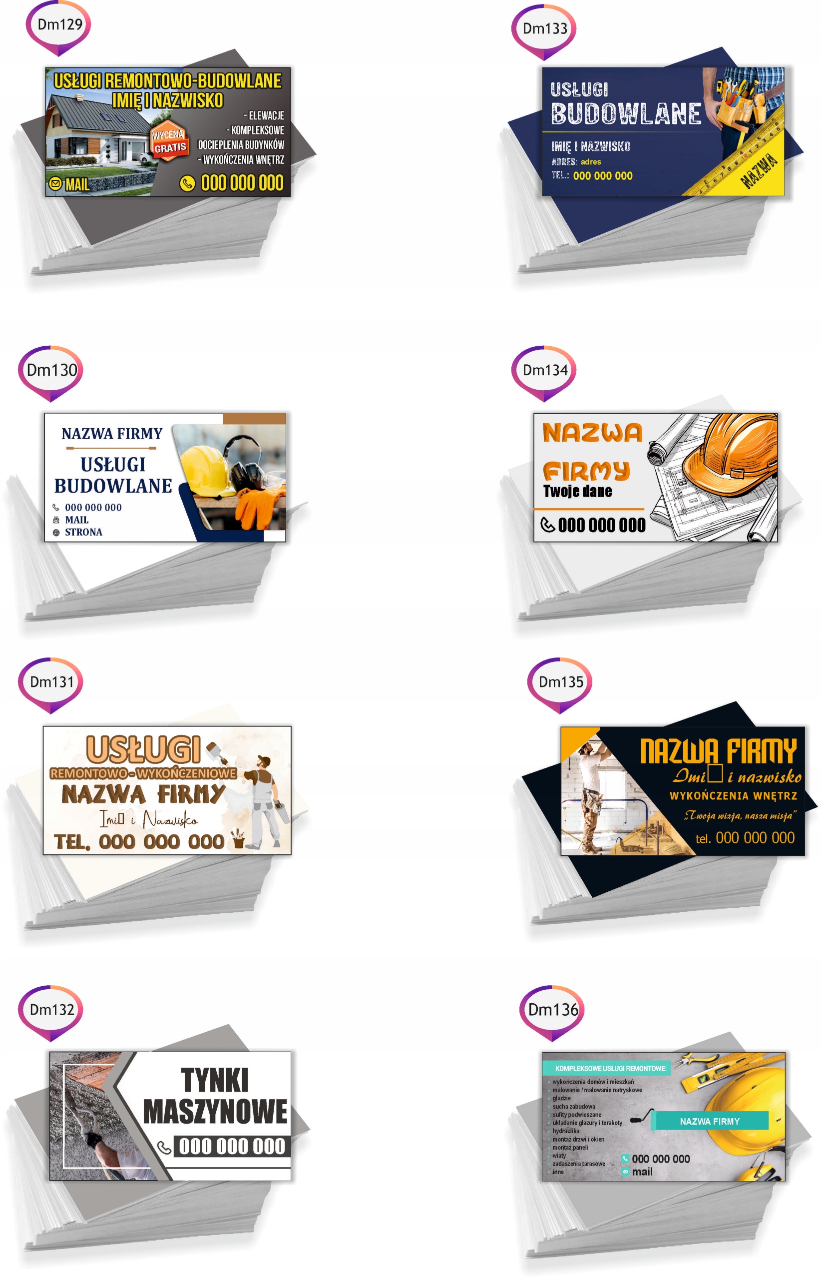 Wizytówki reklamowe 200 szt dużo wzorów DOCIEPLANIE BUDYNKÓW