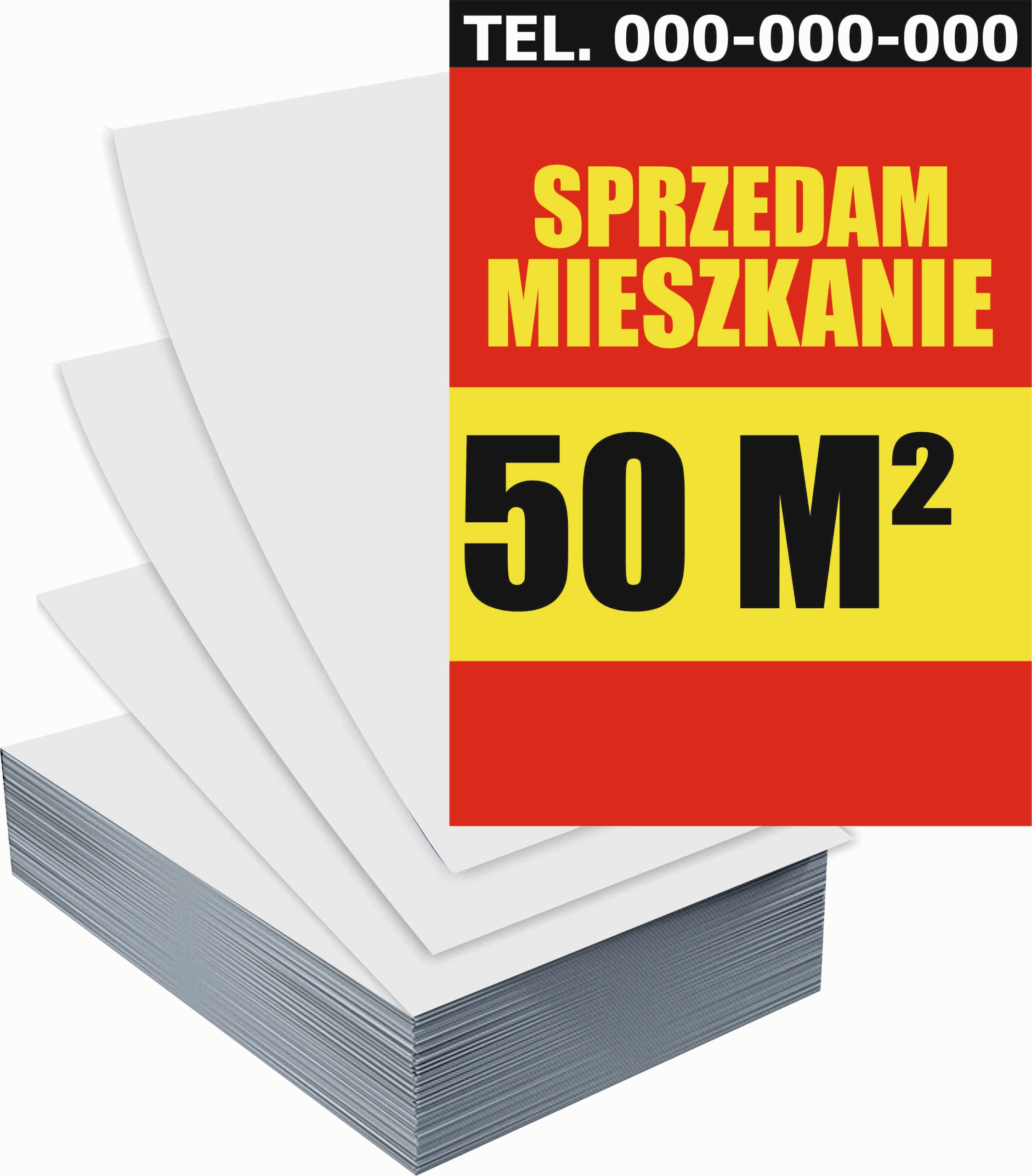 Ulotki A5 reklamowe firmowe 100 szt projekt w cenie MIESZKANIE NA SPRZEDAŻ