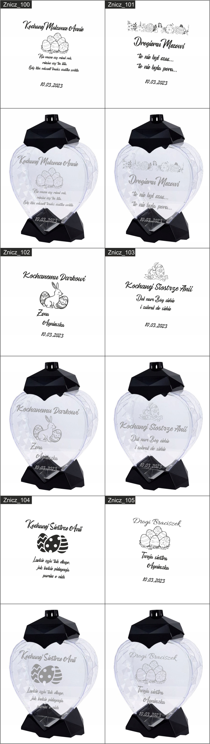 DUŻY ZNICZ Z GRAWEREM DEDYKACJA DLA kuzynki cioci