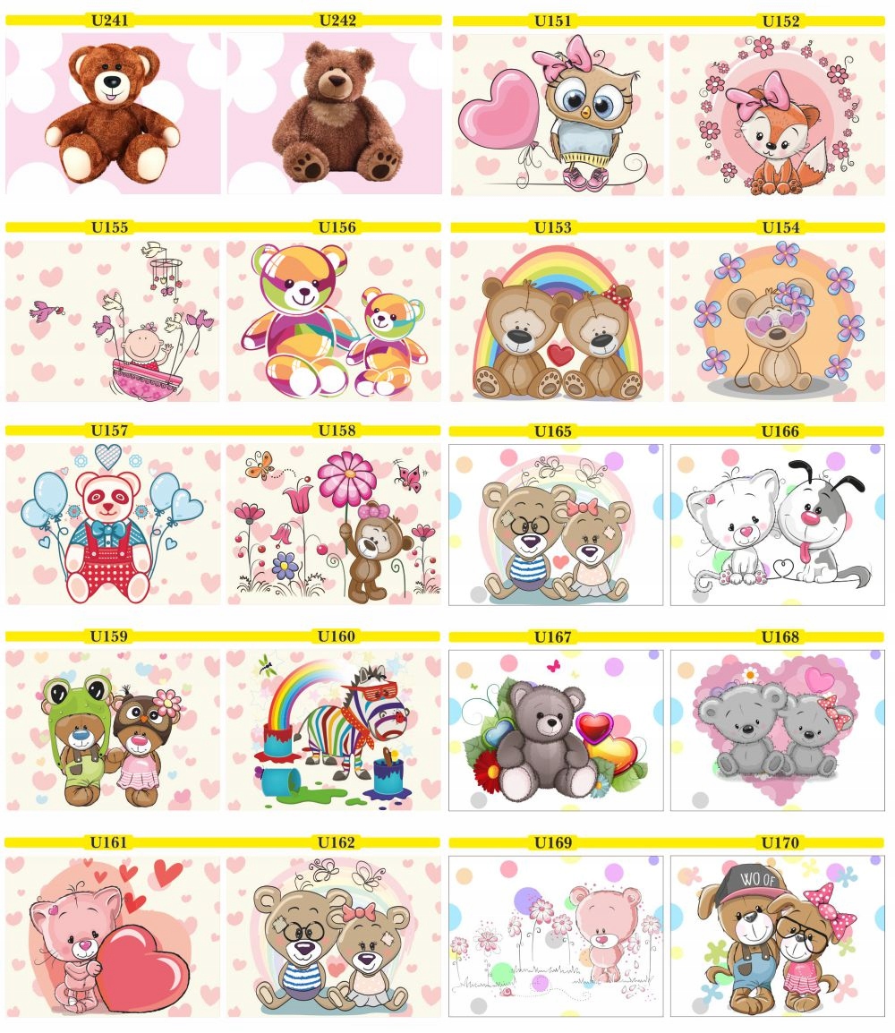 FOTOTAPETA MISIE pluszaki pastele kolorowe DZIECI