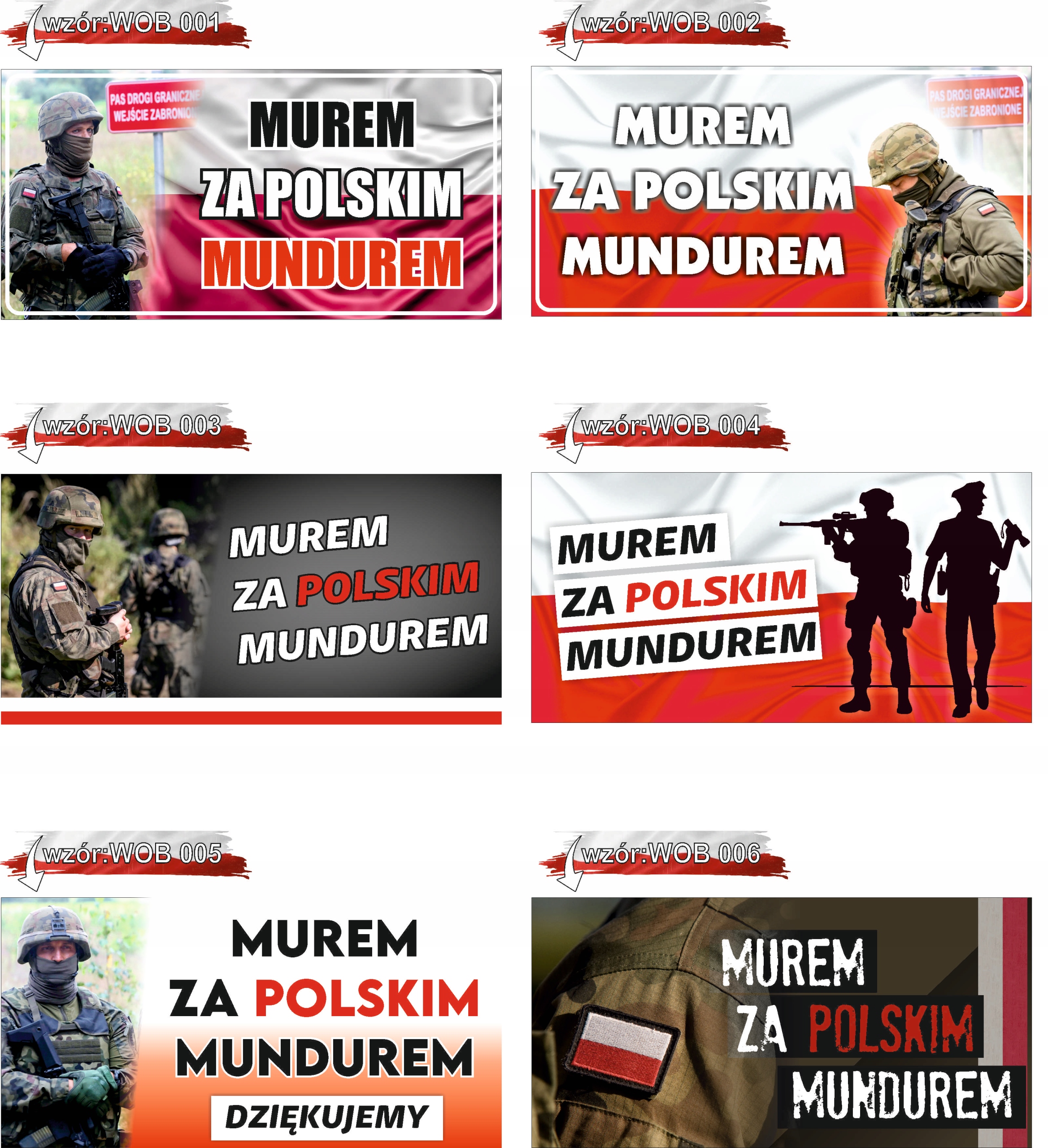 Baner oczkowany ŚWIĘTO WOJSKA POLSKIEGO 2 x 1 m MUREM ZA POLSKIM MUNDUREM