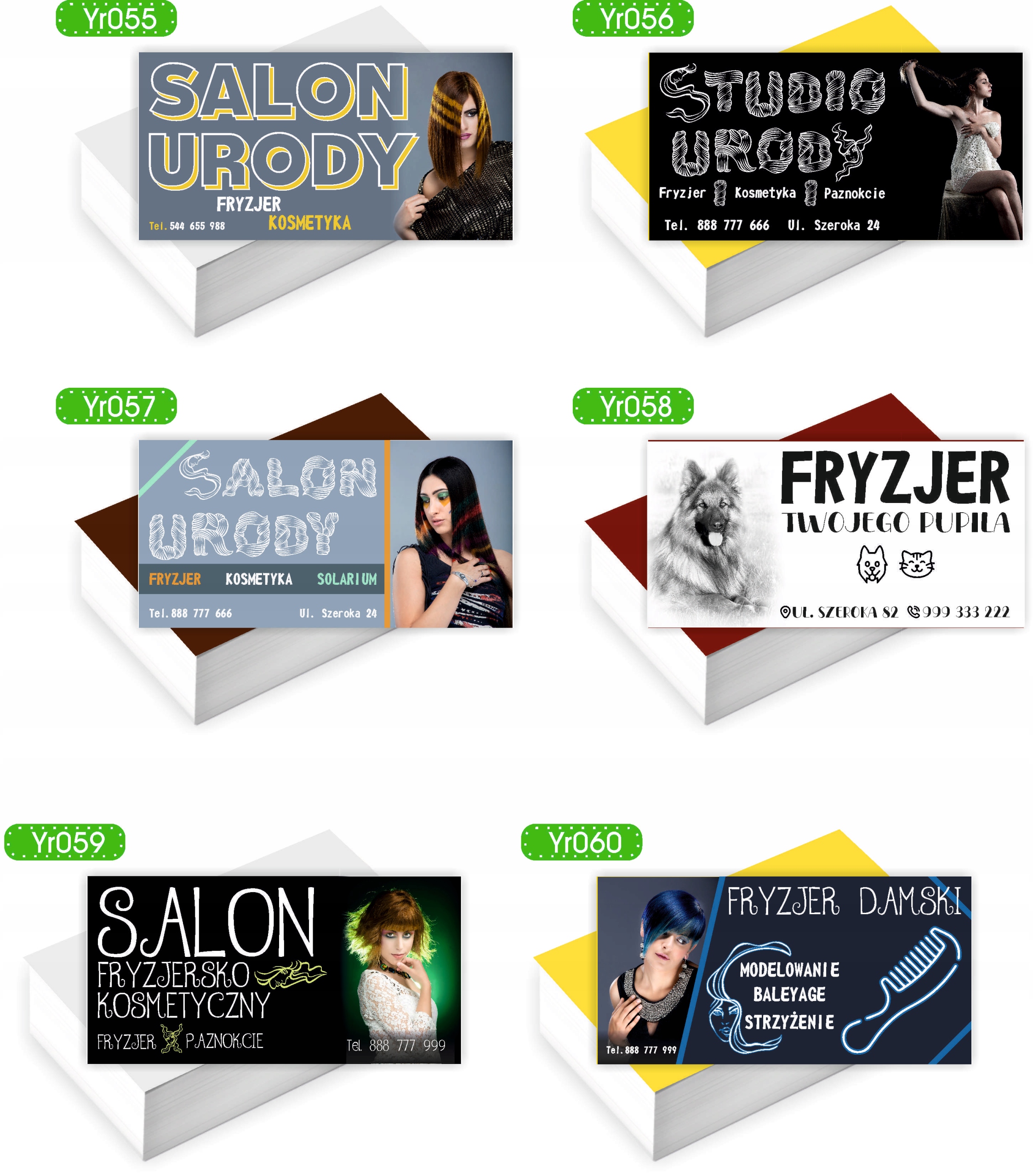 Wizytówki firmowe reklamowe 100szt SALON URODY duży wybór wzorów