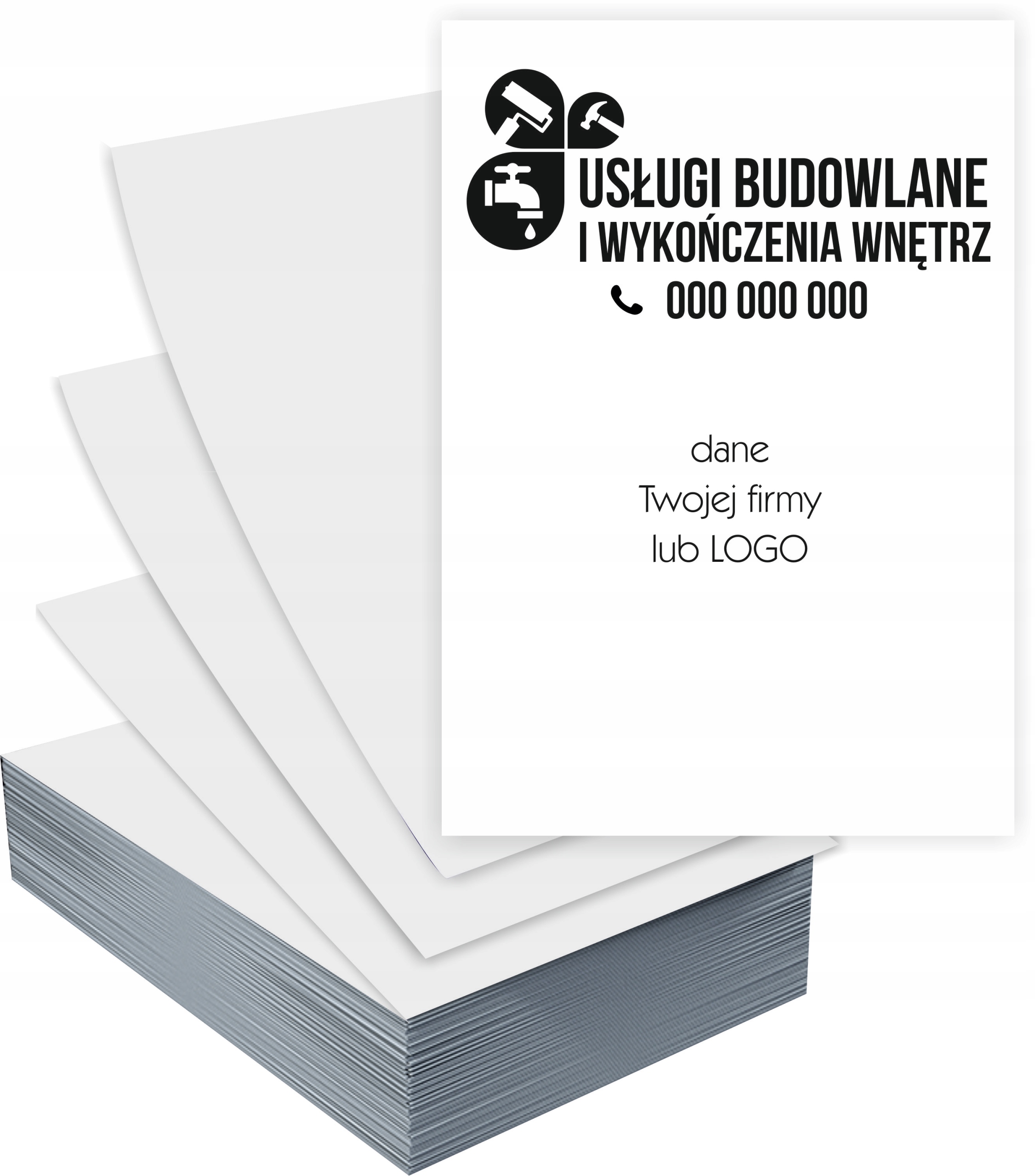 Ulotki A4 5000 sztuk firmowe USŁUGI BUDOWLANE WYKOŃCZENIA+ PROJEKT GRATIS