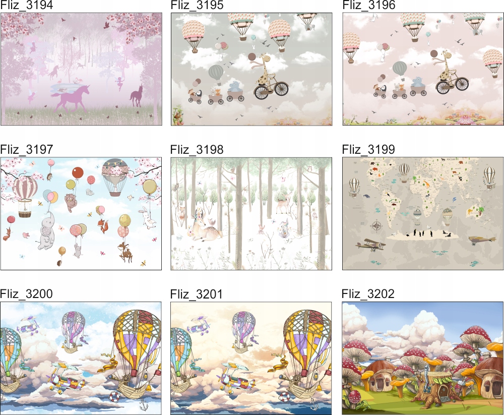 FOTOTOAPETY Mapa Świata Zwierzęta 260x180