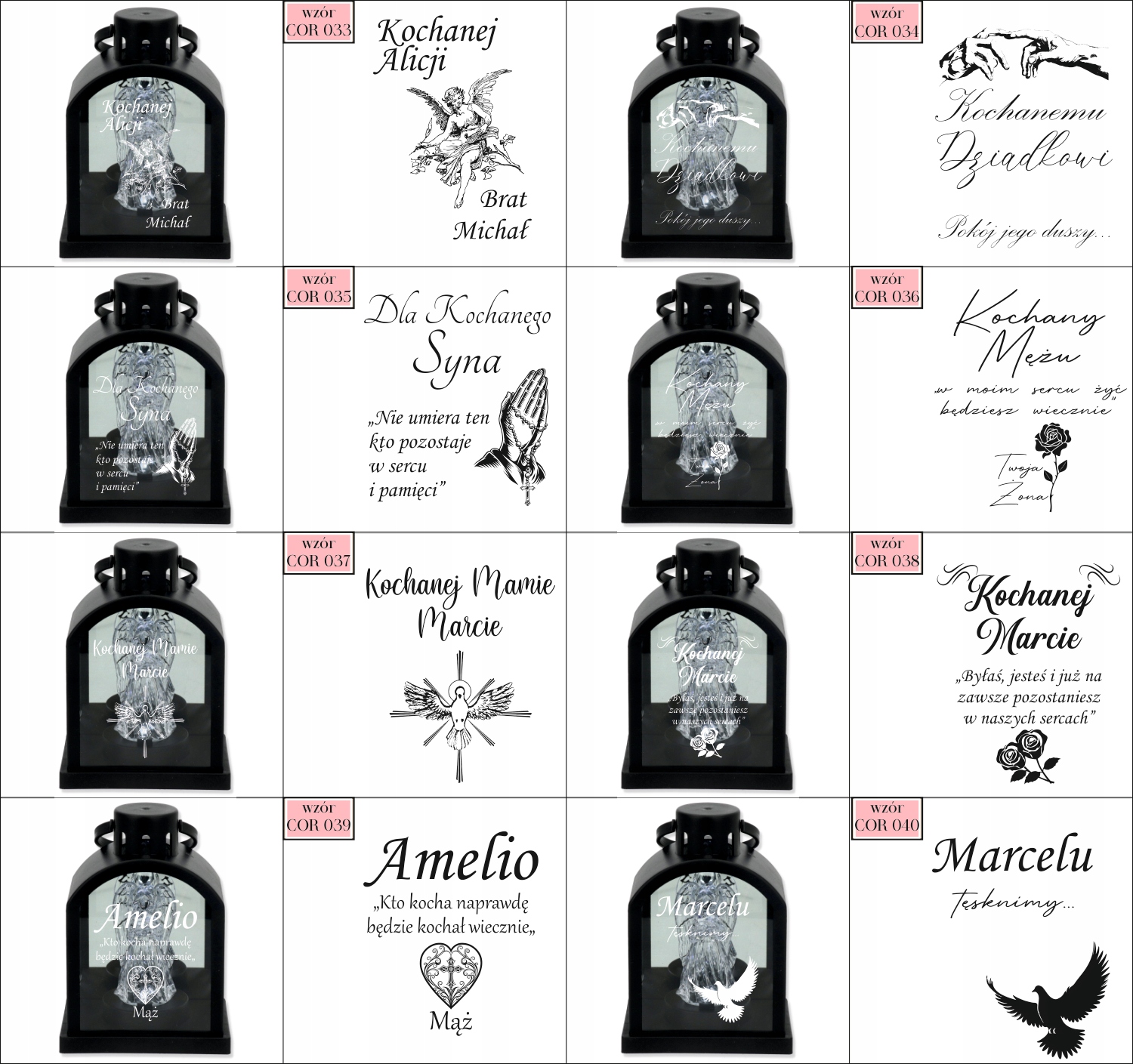 Latarenka LED znicz czarny z grawerem personalizowany DLA PRZYJACIELA