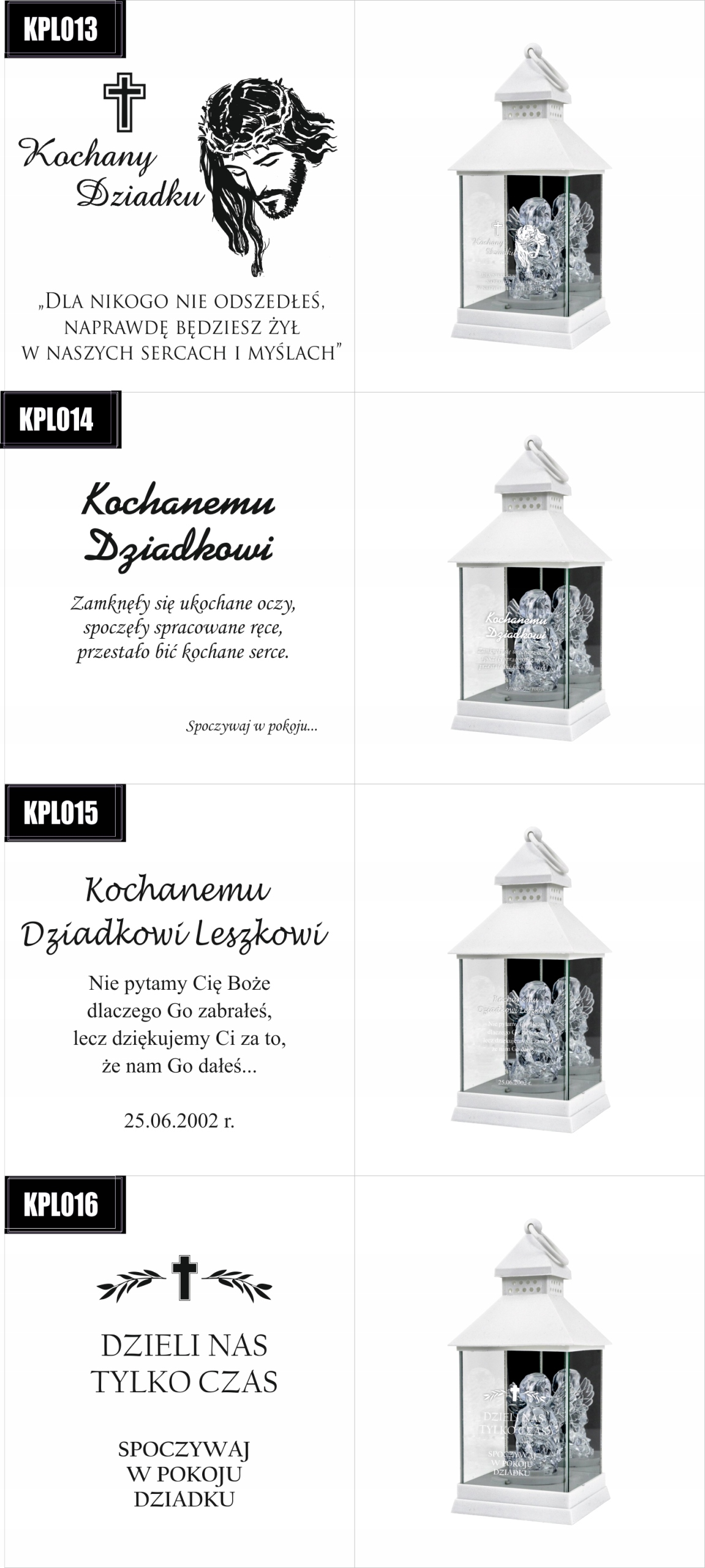 ZNICZ LAMPION aniołek LED grawer Rocznica Śmierci