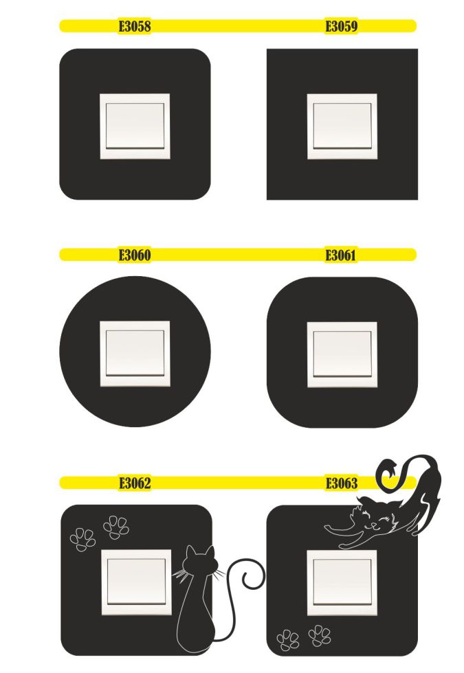 naklejki na włącznik NAKLEJKA POD KONTAKT ścienne