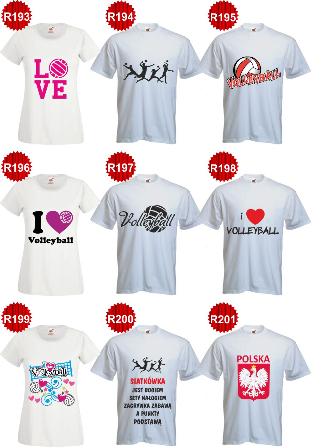 damska Koszulka kibica SIATKÓWKI T-SHIRT nadruk