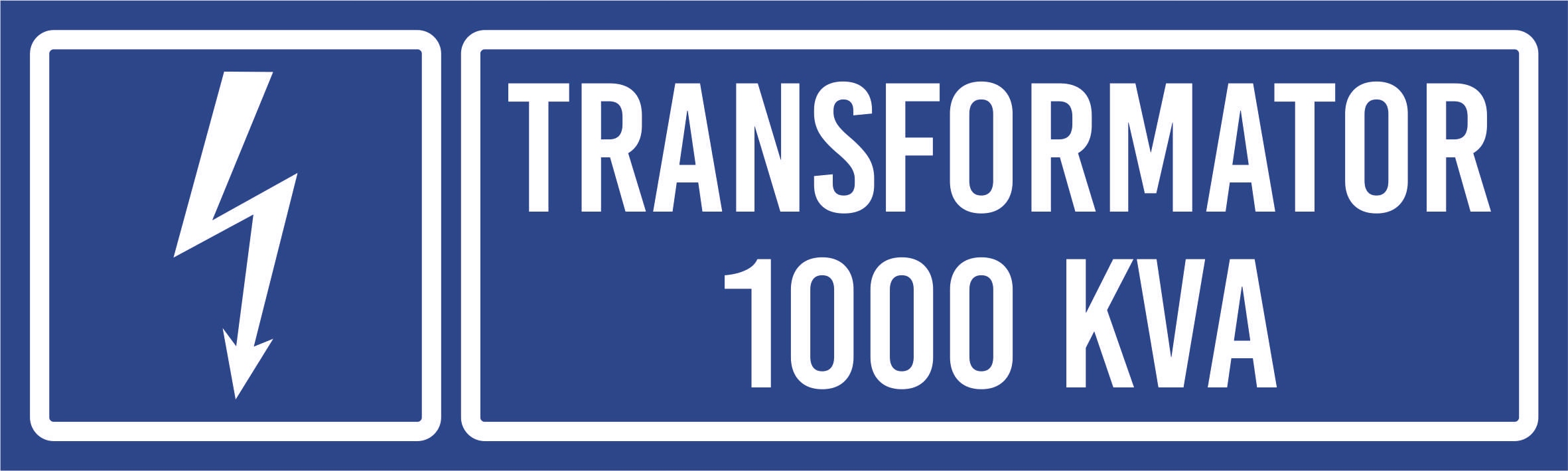 Tabliczka informacyjna - Transformator 1000 KVA grawer piktogram 20x6 cm