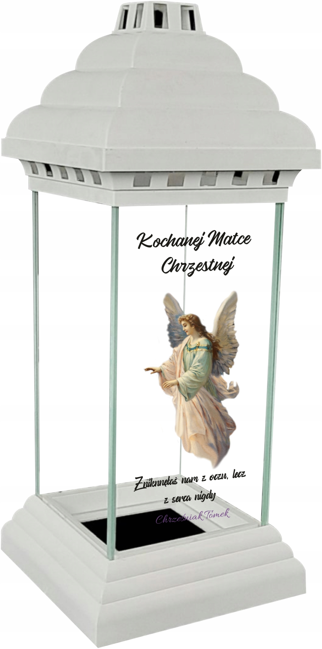 Znicz z nadrukiem grawerem DLA MATKI CHRZESTNEJ