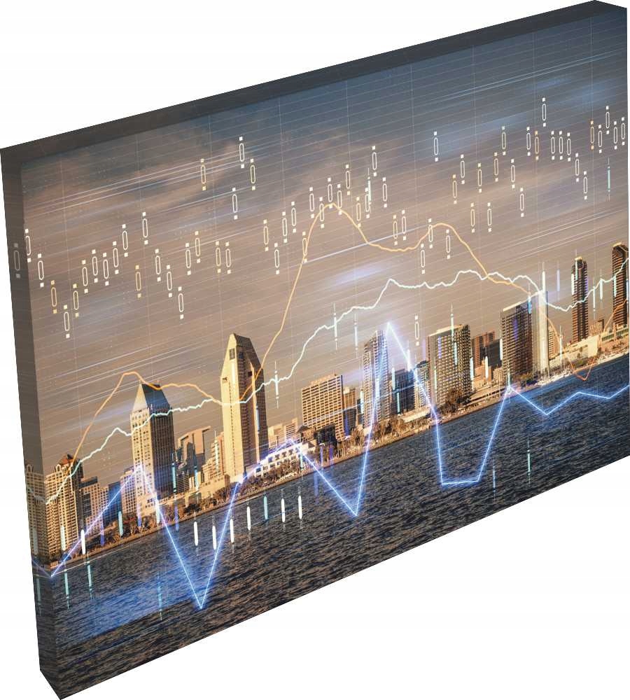 OBRAZ na płótnie WIDOK panorama miasta 3D 120x80