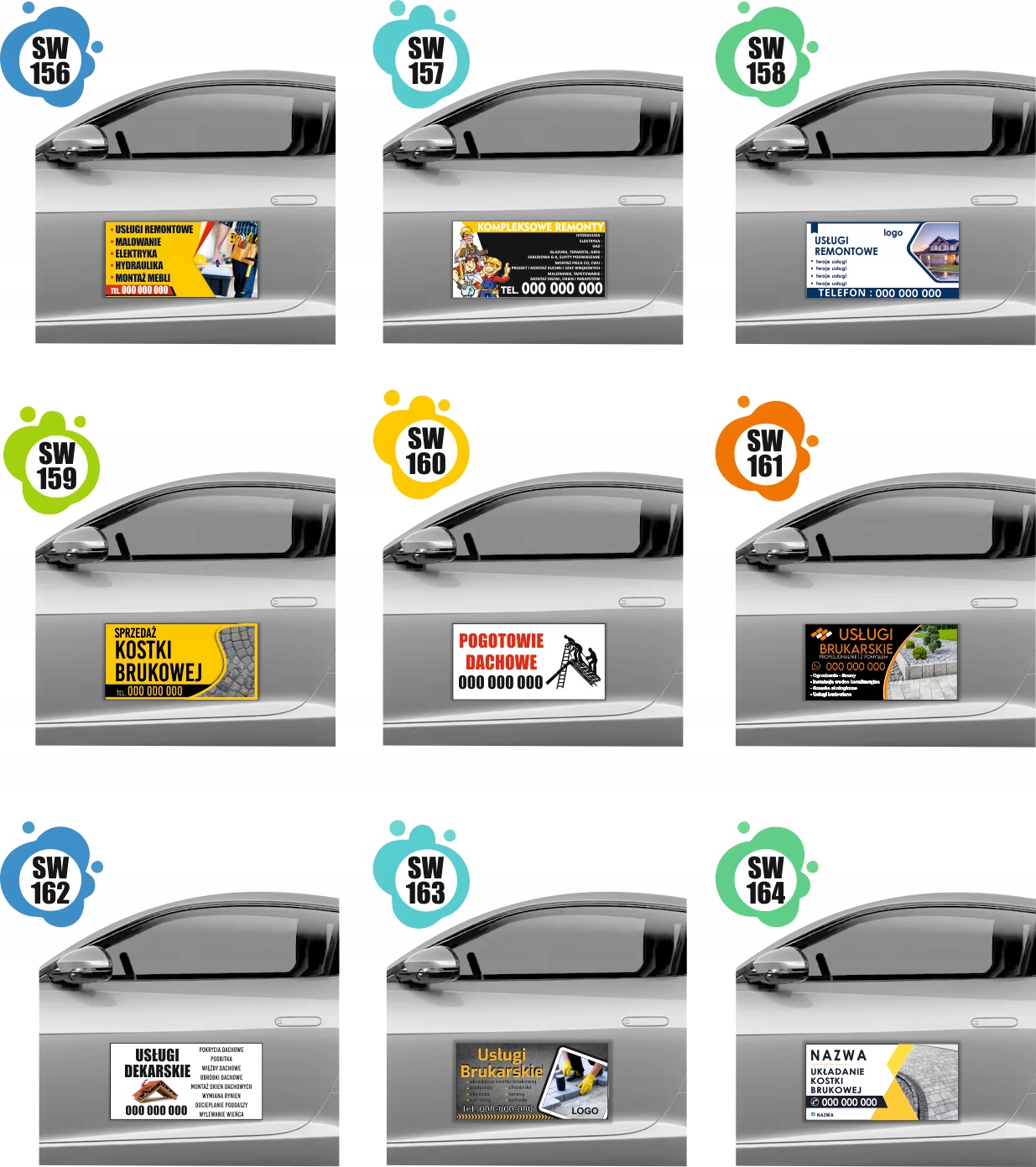 MAGNES NA SAMOCHÓD AUTO MAGNETYCZNA REKLAMA 60X30 USŁUGI BUDOWLANE ELEWACJE