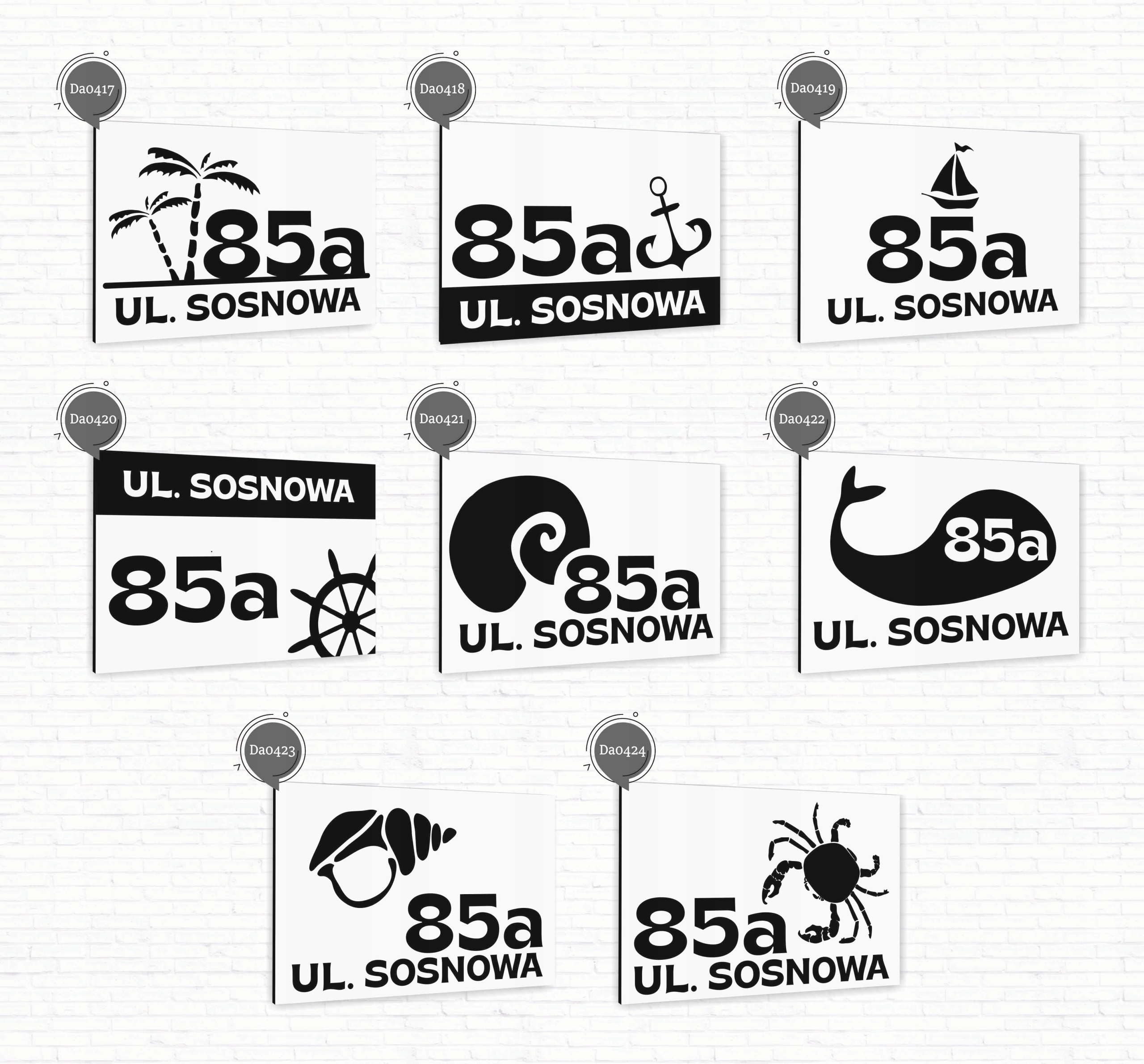 Tabliczka Tablica ADRESOWA antracyt DIBOND 20x15 numer domu ul. dużo wzorów