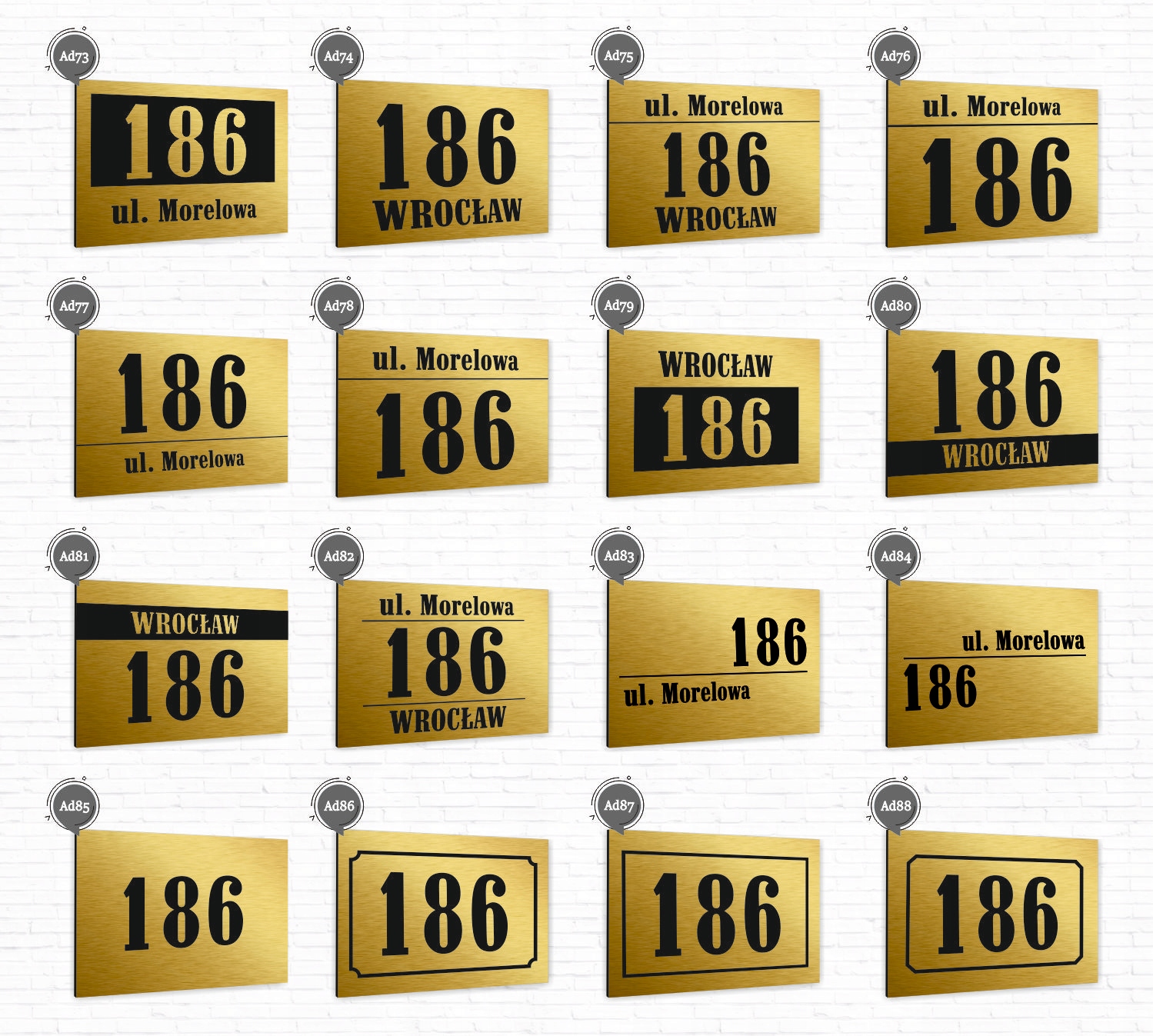 Tabliczka ADRESOWA Z TWOIM ADRESEM STRZAŁKA NUMER