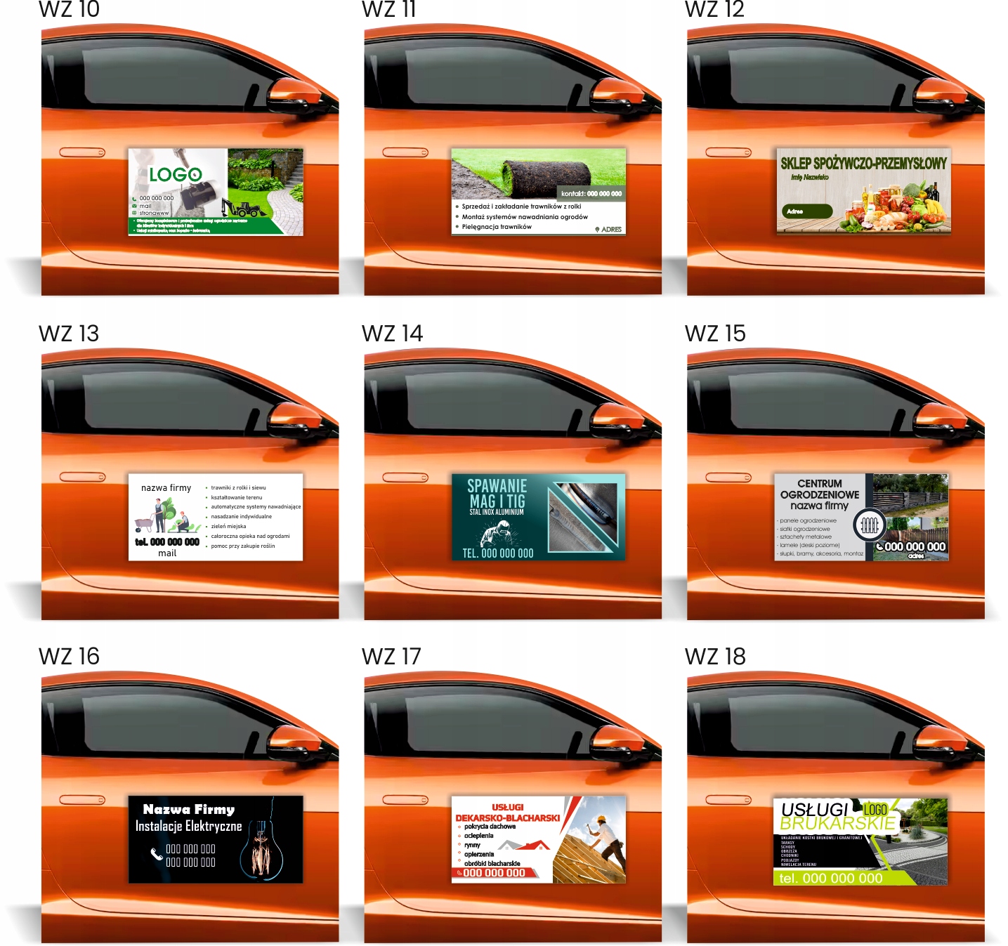 Magnes na samochód reklama magnetyczna PROJEKT PRANIE TAPICERKI DYWANÓW