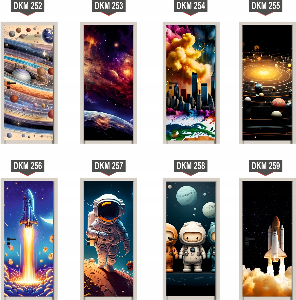 Naklejka samoprzylepna okleina na drzwi szafę meble ASTRONAUTA KOSMOS