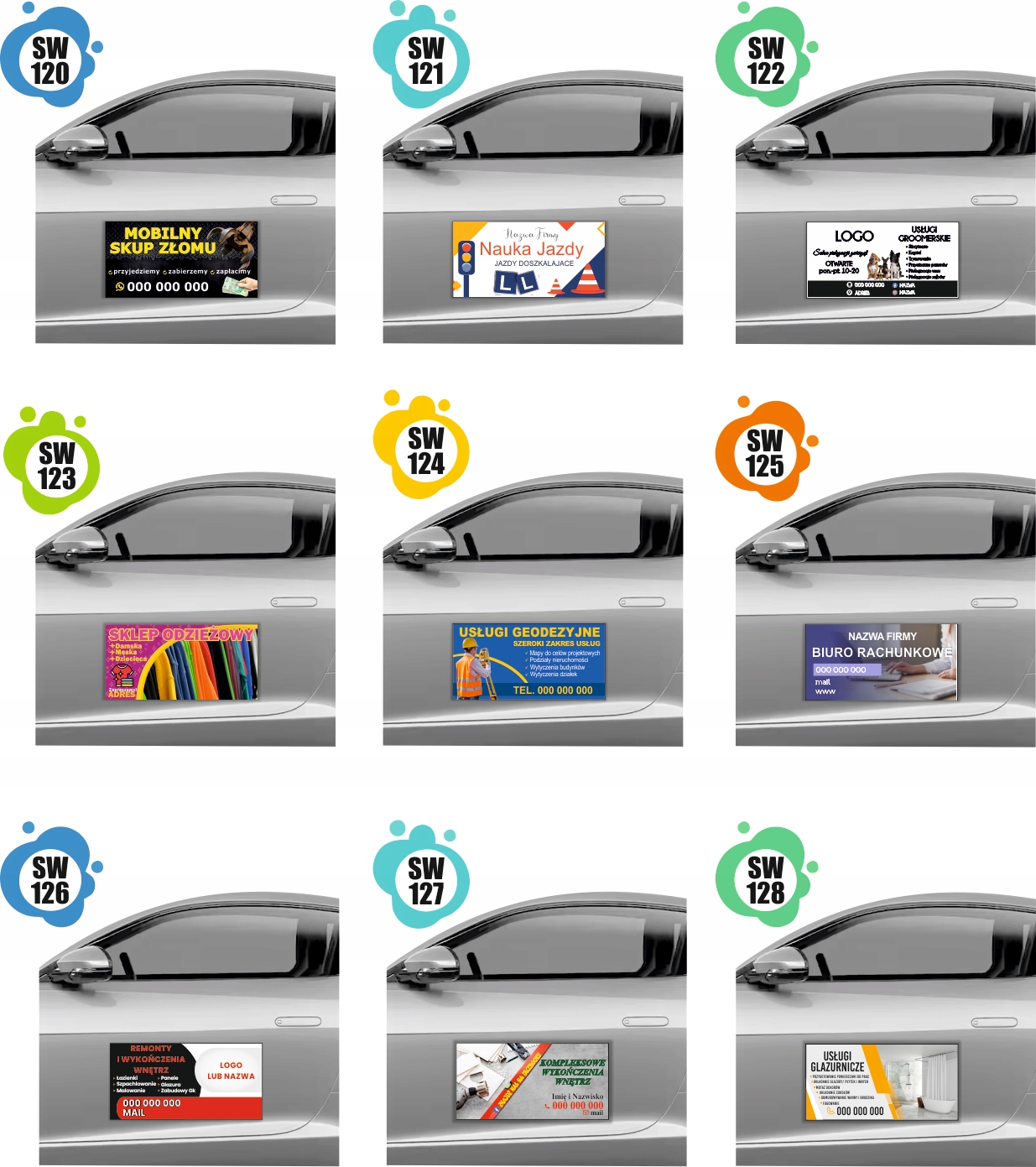 MAGNES NA SAMOCHÓD AUTO MAGNETYCZNA REKLAMA 60X30 USŁUGI BUDOWLANE ELEWACJE