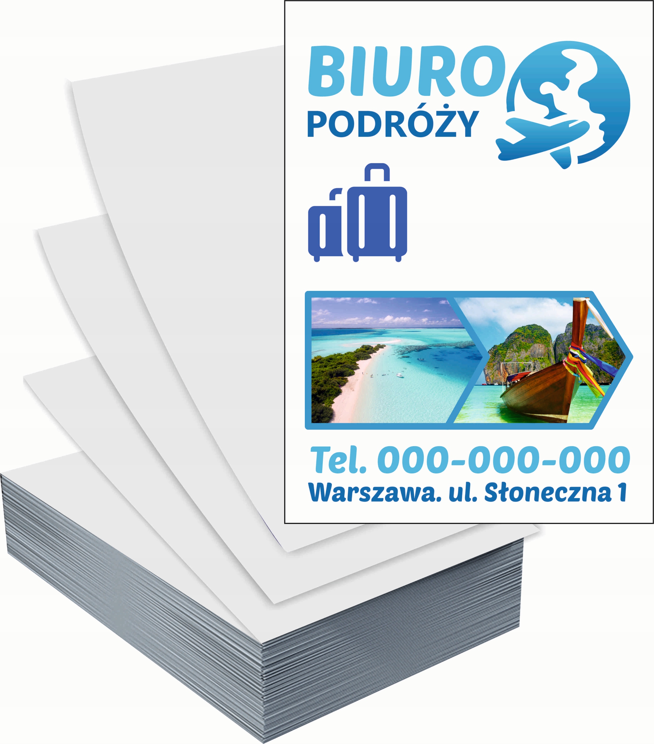 Ulotki A4 reklamowe firmowe 100szt wiele rożnych wzorów BIURO PODRÓŻY