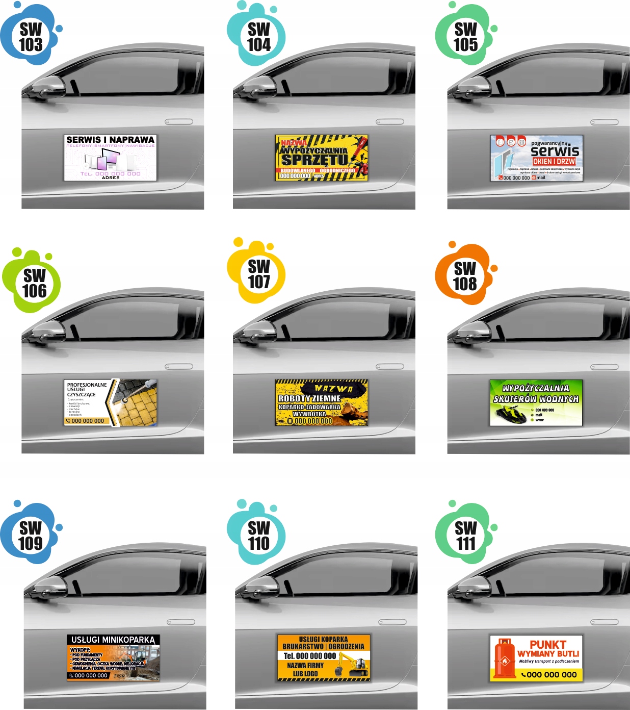 MAGNES NA SAMOCHÓD AUTO MAGNETYCZNA REKLAMA 60X30 usługi brukarskie