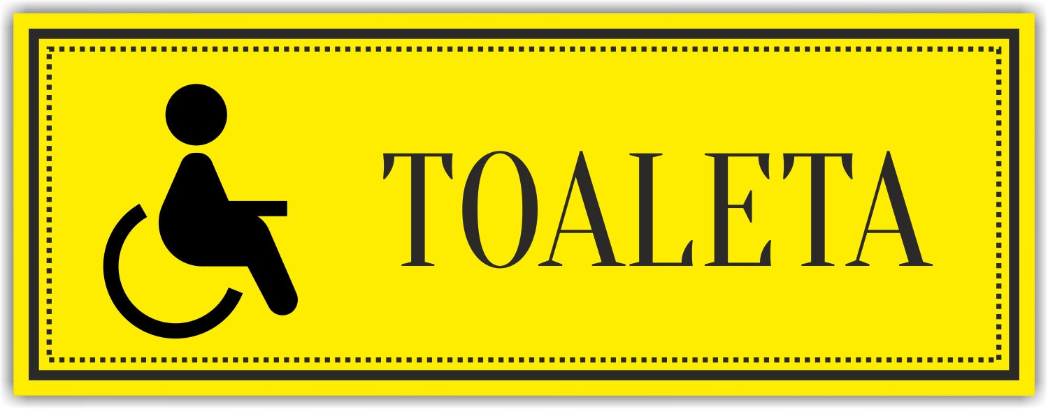 Tabliczka nierdzewana grawer TOALETA