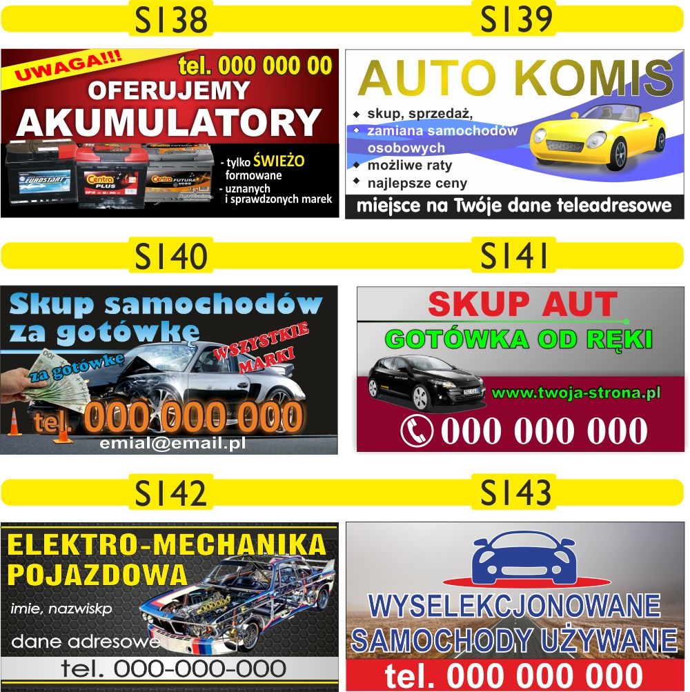 GOTOWE BANERY MECHANIKA AUTO NAPRAWA MOTORYZACJA