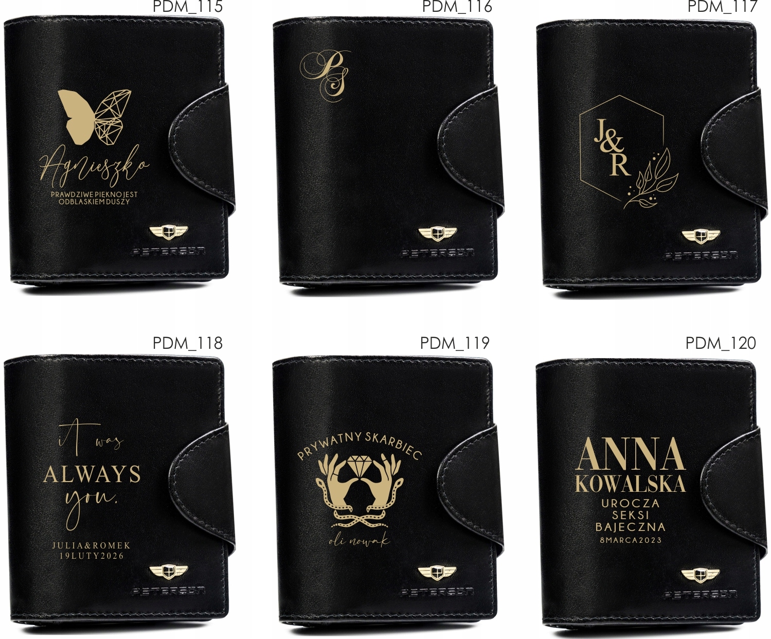 Portfel skórzany czarny damski prezent NA URODZINY OSIEMNASTKĘ z GRAWEREM