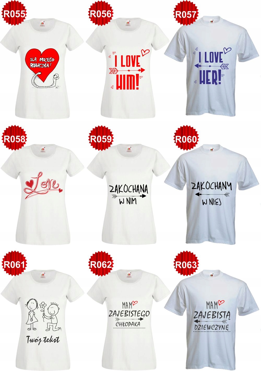 KOSZULKI t-shirt TOP dla zakochanych I LOVE MY BOY