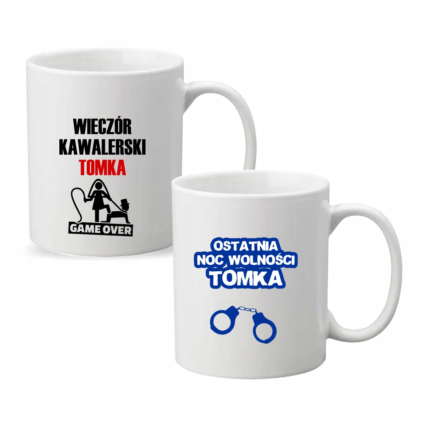 Kubek z imieniem napis WIECZÓR KAWALERSKI