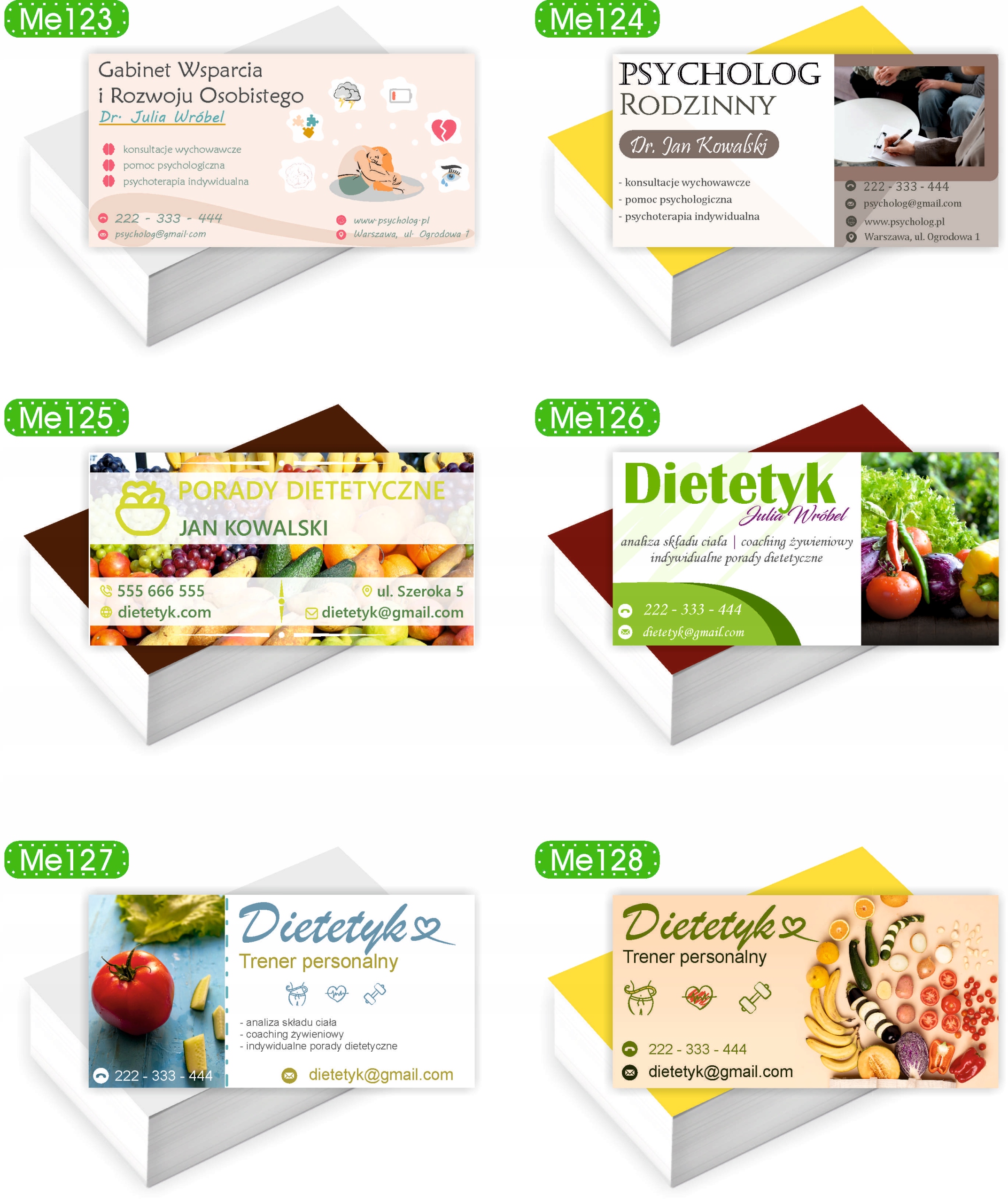 Wizytówki firmowe Foliowane 1000 szt duży wybór wzorów MEDYCYNA ESTETYCZNA