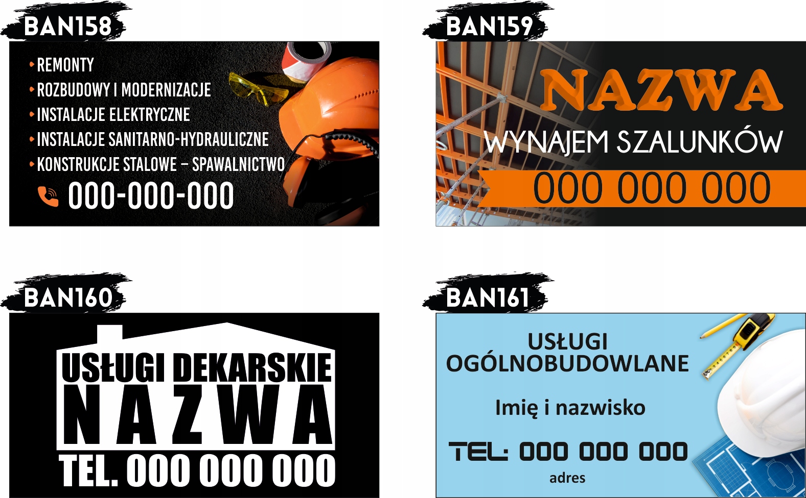 BANER REKLAMOWY OCZKOWANY 200x100 RÓŻNE WZORY WYNAJEM SZALUNKÓW
