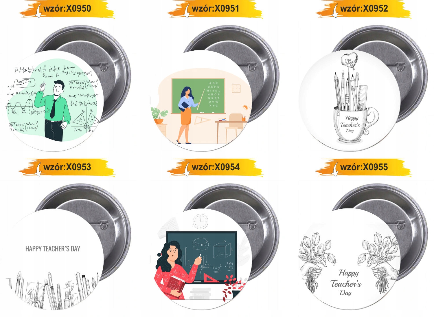 Przypinki buttony HAPPY TEACHER'S DAY