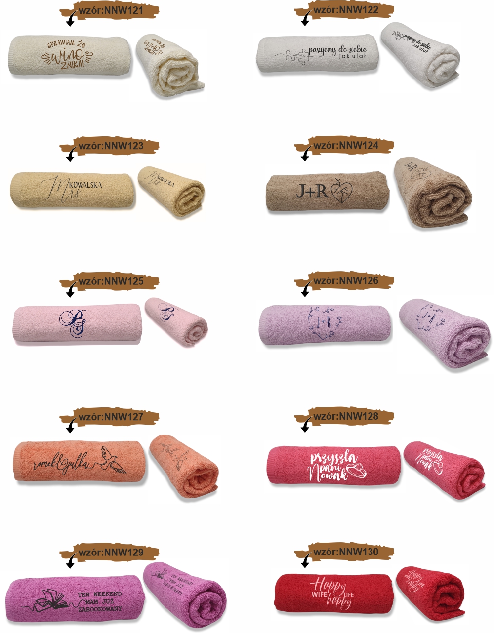 Duże Ręczniki z Twoim haftem MĄŻ IDEALNY DLA MĘŻA