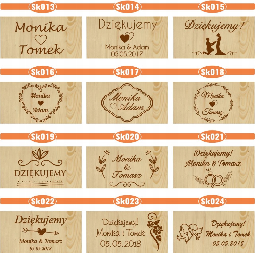 Pudełko na koperty drewniana skrzynka z nadrukiem