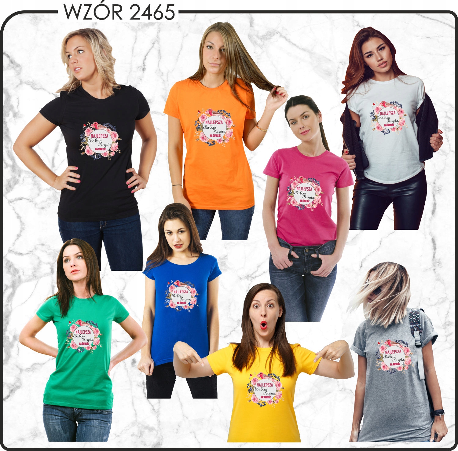 Koszulka z nadrukiem PREZENT dla babci NAJLEPSZA