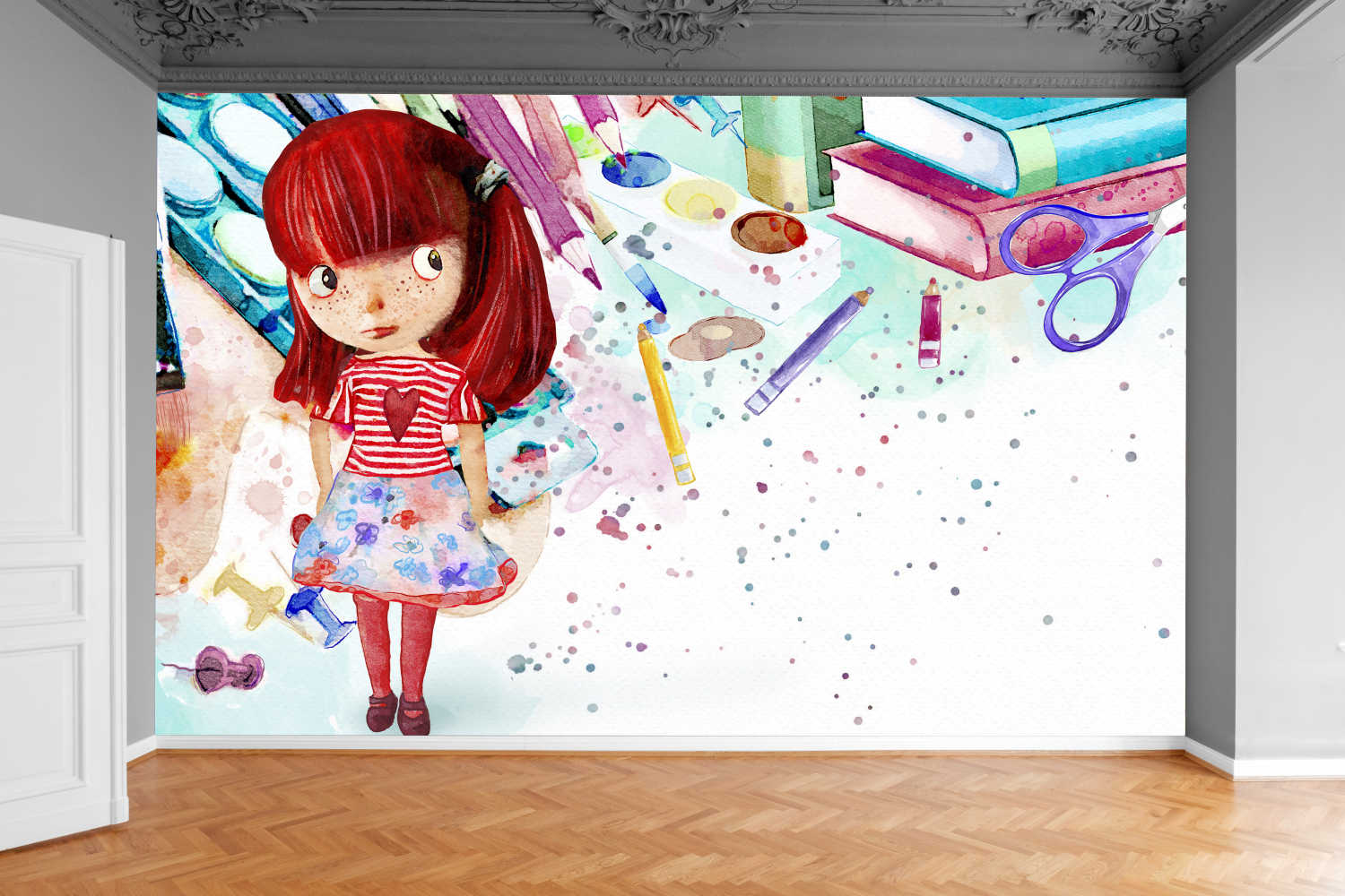 Fototapeta SZKOLNE KSIĄŻKI DZIEWCZYNKA 370x250