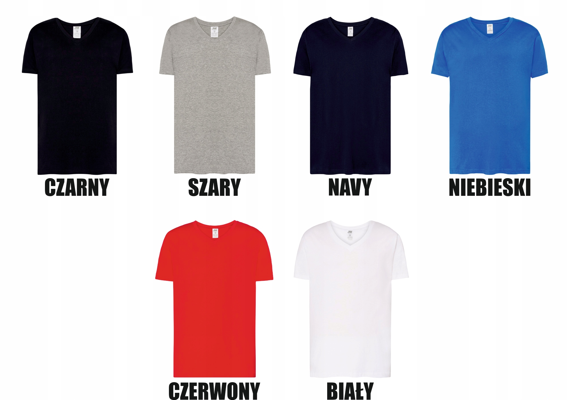 męska KOSZULKA V-NECK własny HAFT TWOJE LOGO NAPIS firmowa reklamowa 5 szt