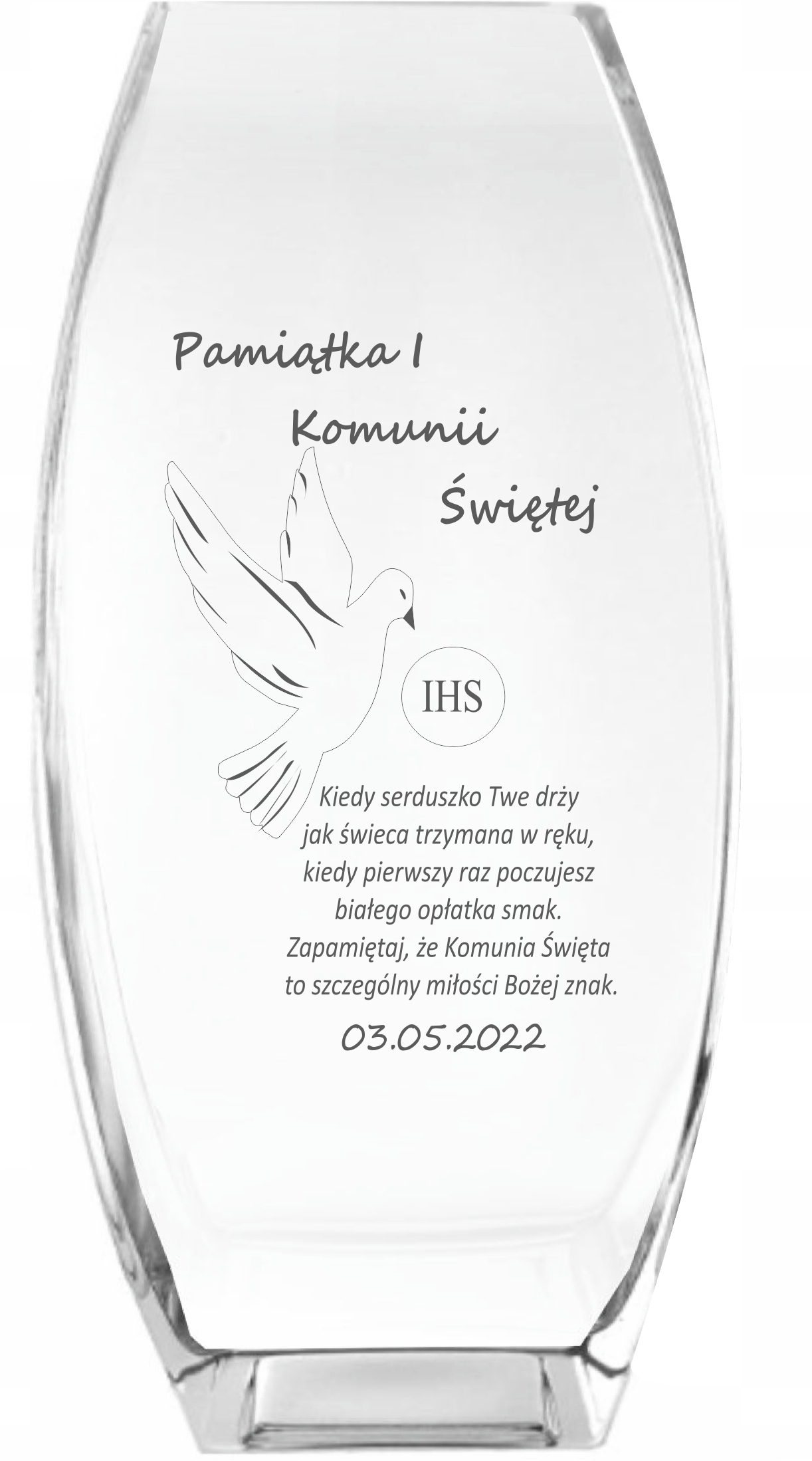 Wazon z grawer PREZENT pamiątka 1 Komunii Świętej