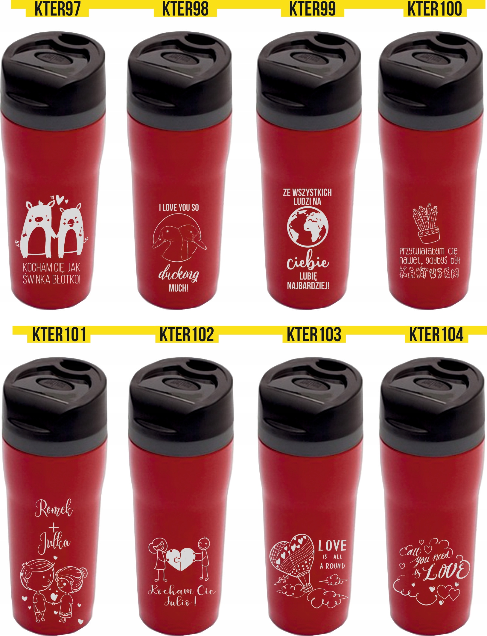 Kubek termiczny WALENTYNKI Happy Valentines gift