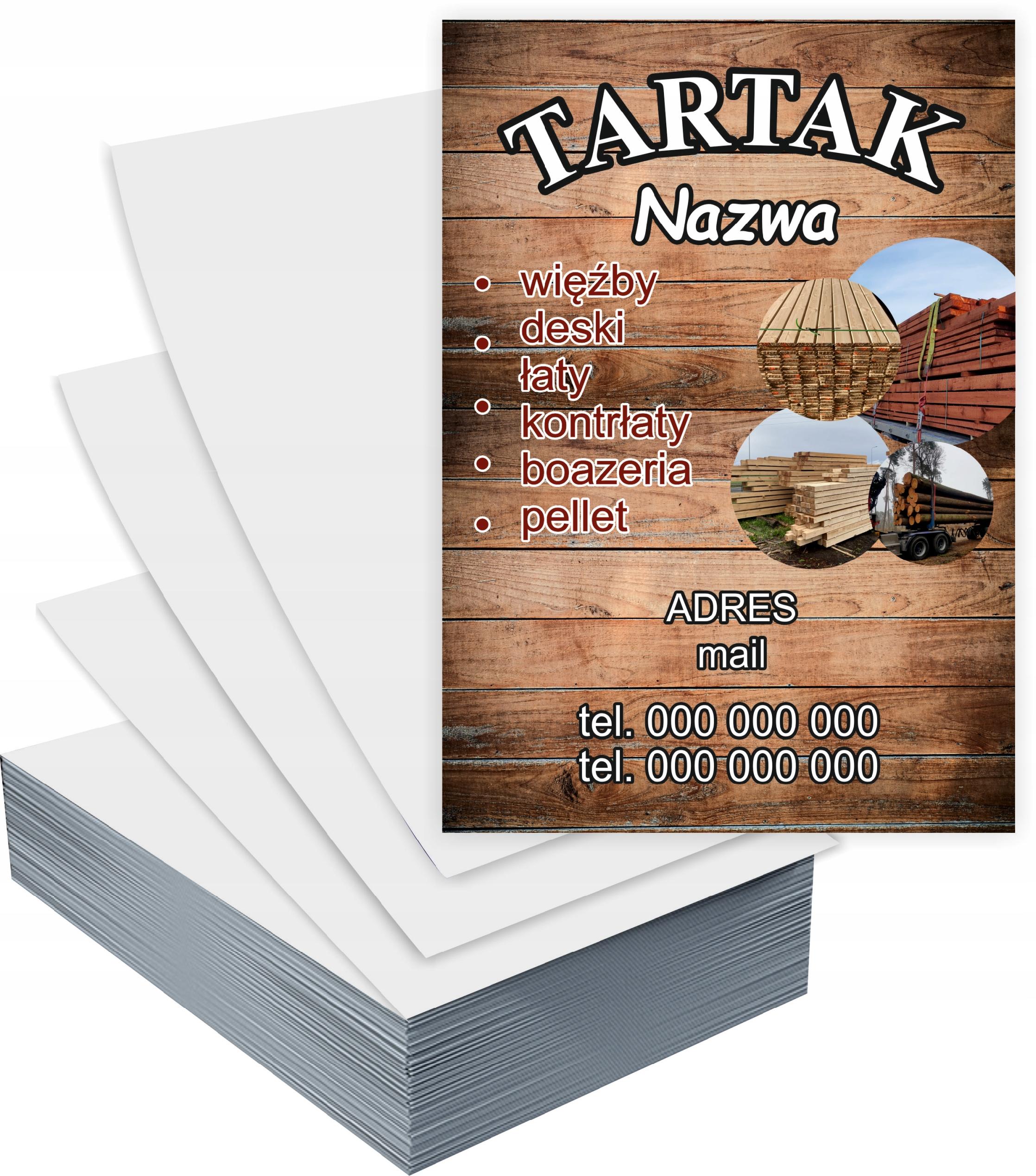 Ulotki A4 TARTAK 100 szt firmowe reklamowe + PROJEKT GRATIS