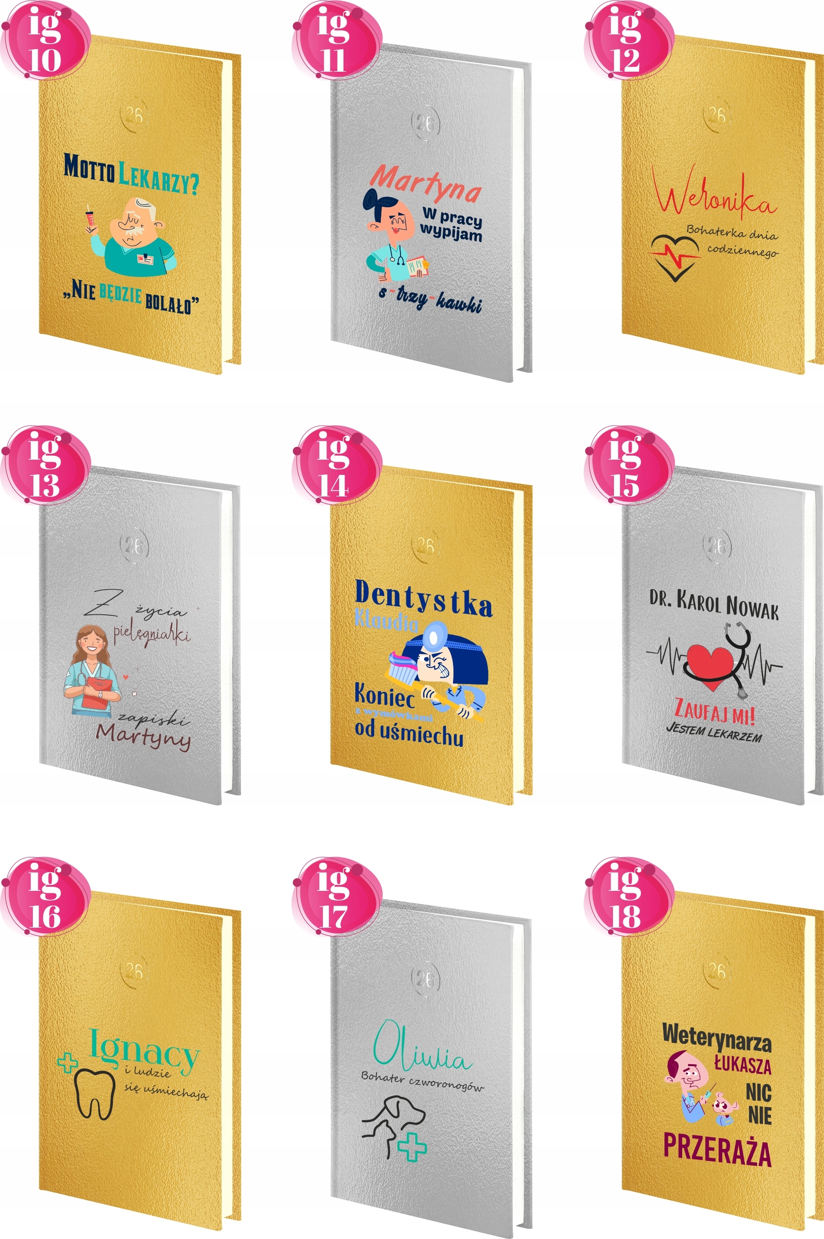 PLANER murarz tynkarz DZIENNY kalendarz książkowy A4 złoty srebrny