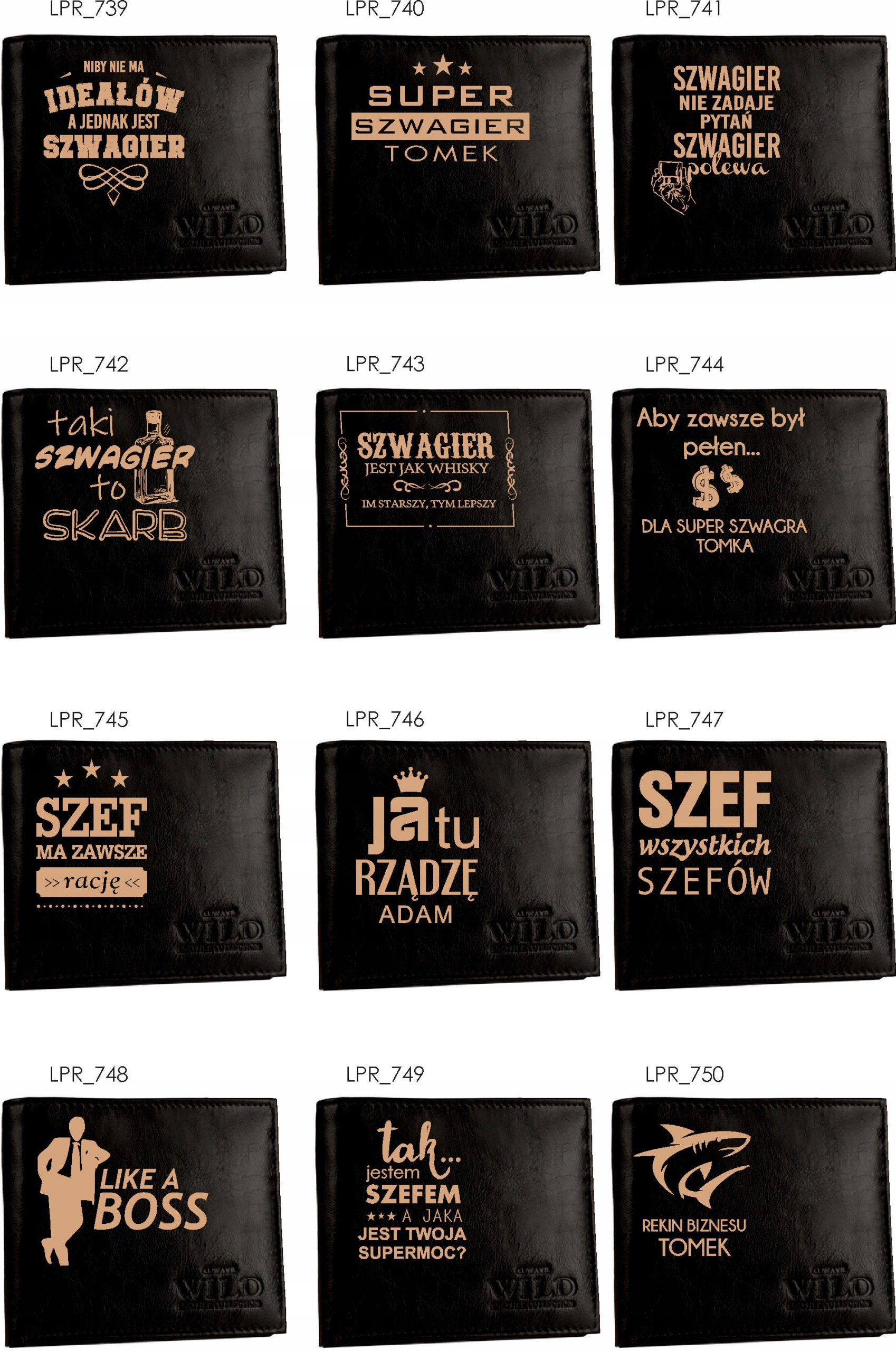 Portfel grawerowany DLA DZIADKA skóra TWÓJ TEKST