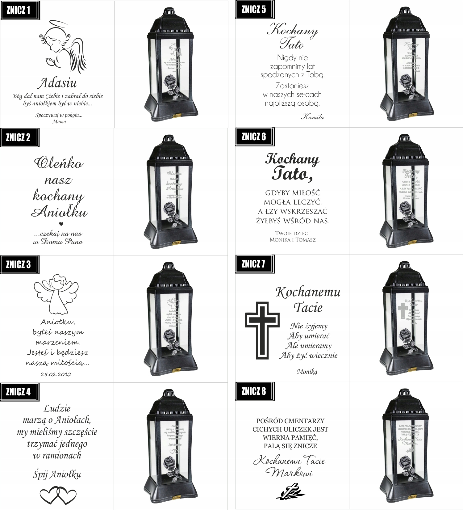 ZNICZ LAMPION z dedykacją TWOIM GRAWEREM dla babci