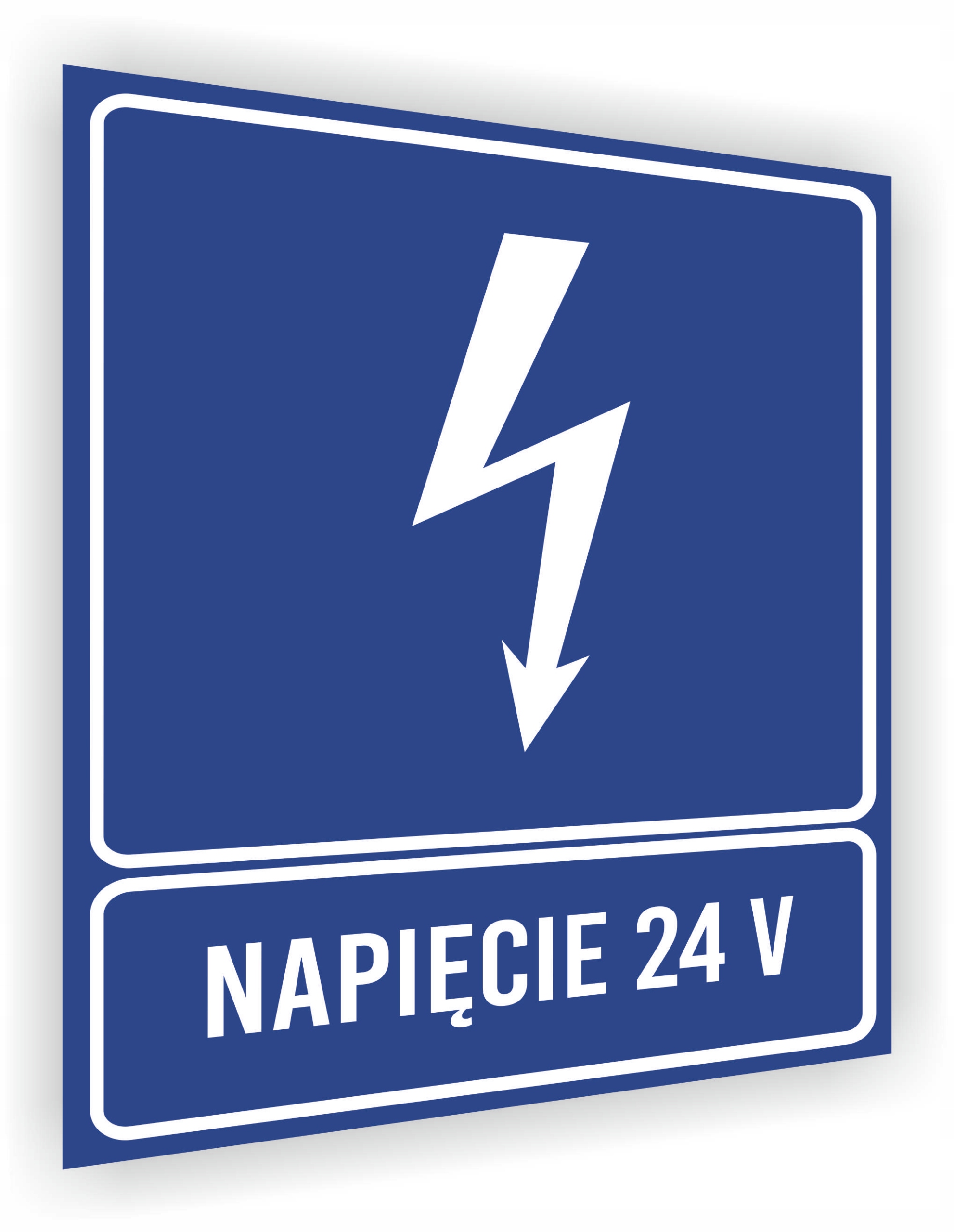 Tabliczka informacyjna Napięcie 24V nadruk 20x15 cm dużo wzorów