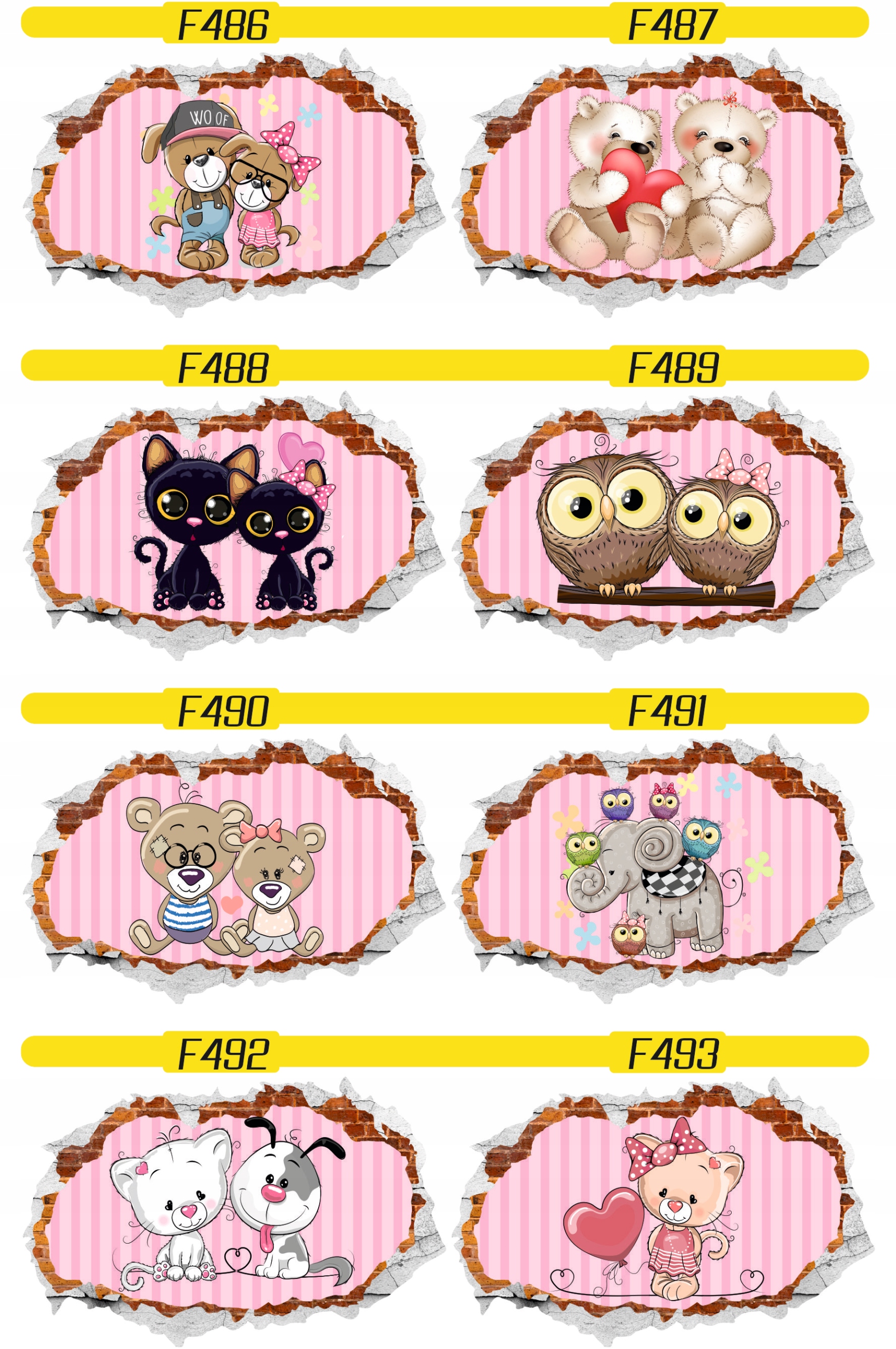 Naklejka samoprzylepna 3D misie pluszaki dziecięce