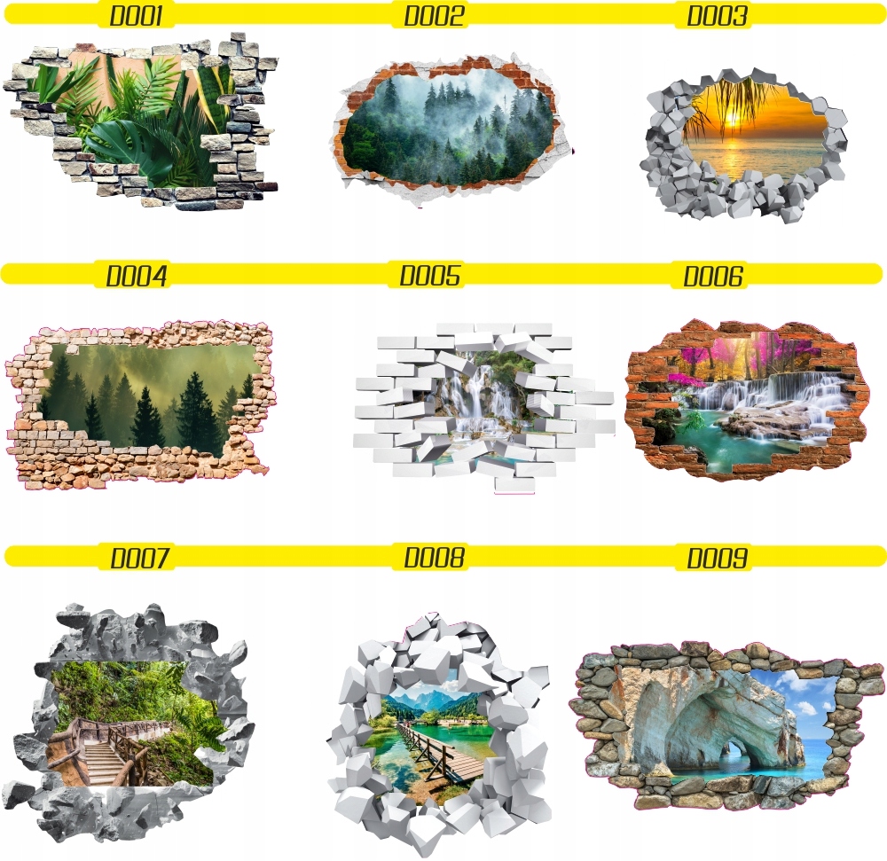 FOTOTAPETA 3D naklejka samoprzylepna widok dziura