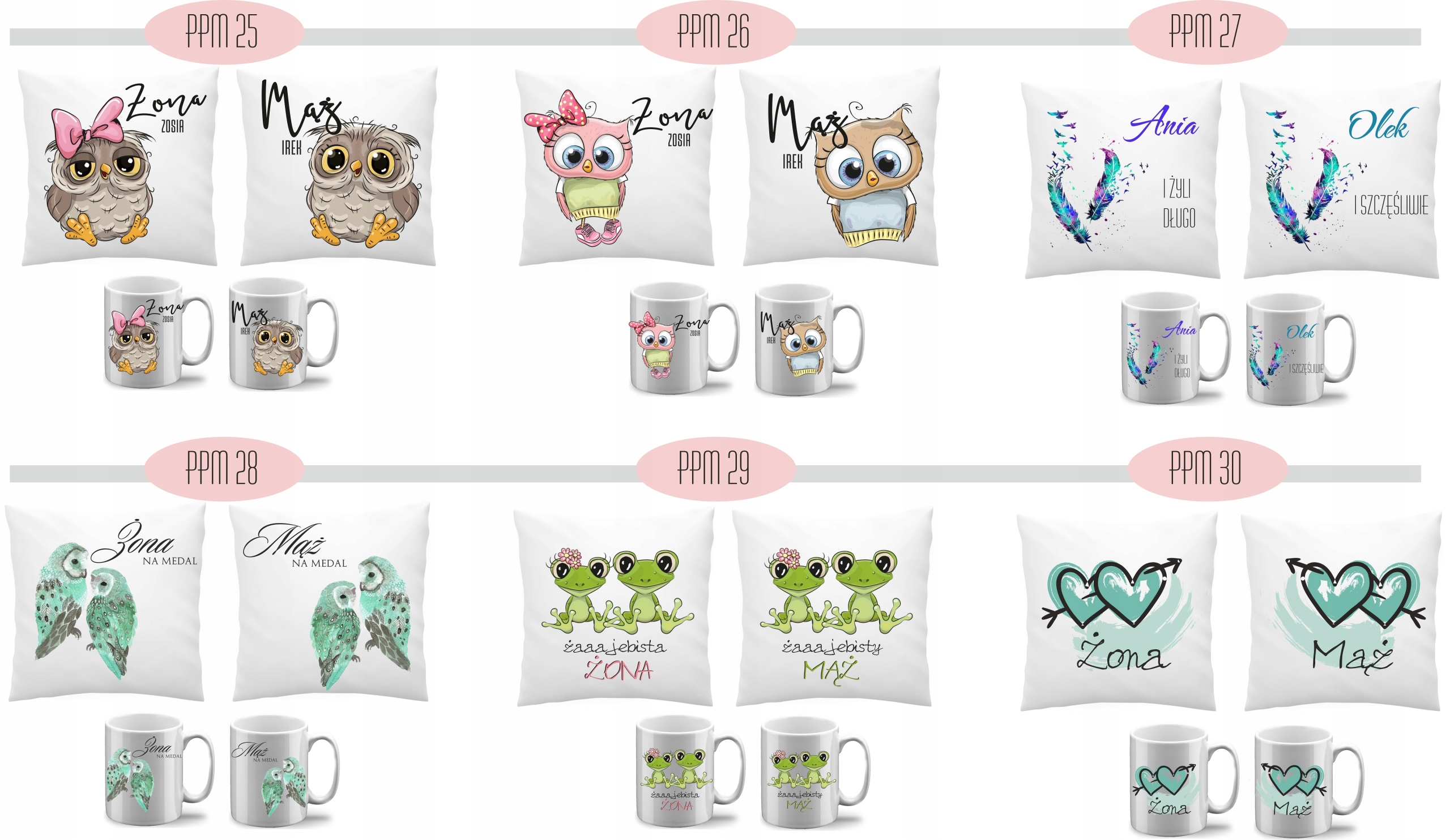 Prezent dla rodziców Mąż i Żona Poduszka kubek