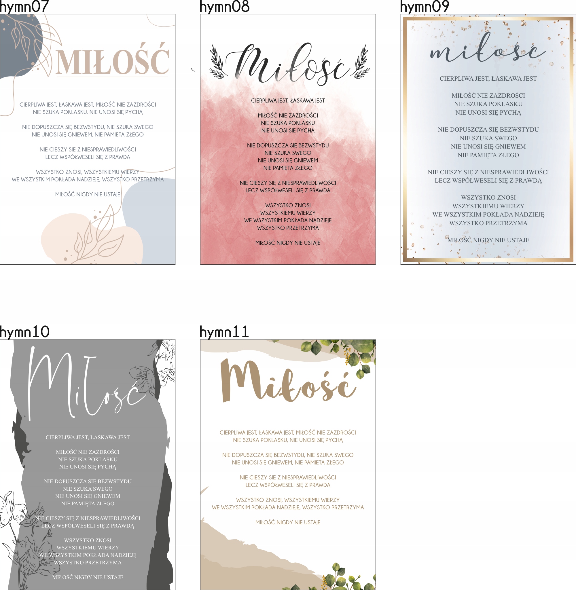 TABLICA ślubna HYMN O MIŁOŚCI drewno 70x100cm