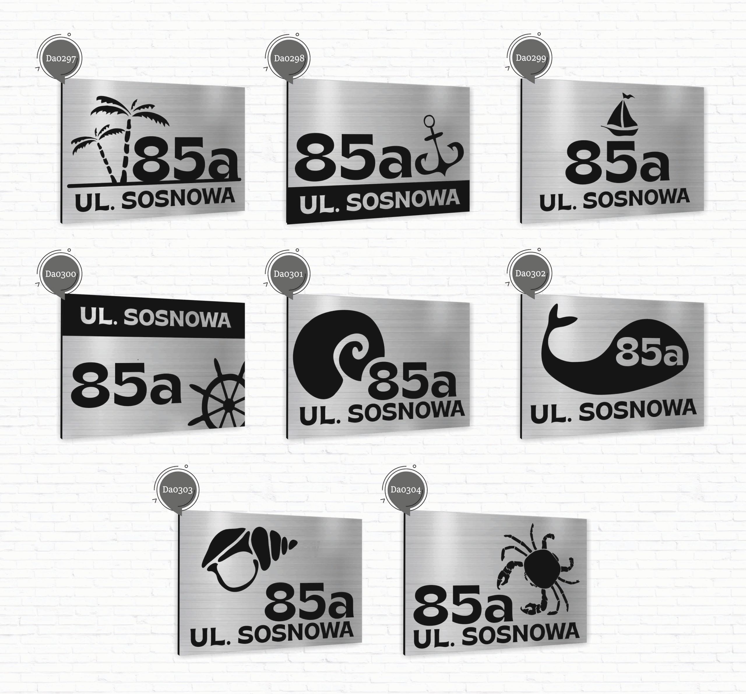 Tabliczka Tablica ADRESOWA srebrna DIBOND 20x15 numer domu ul. duży wybór